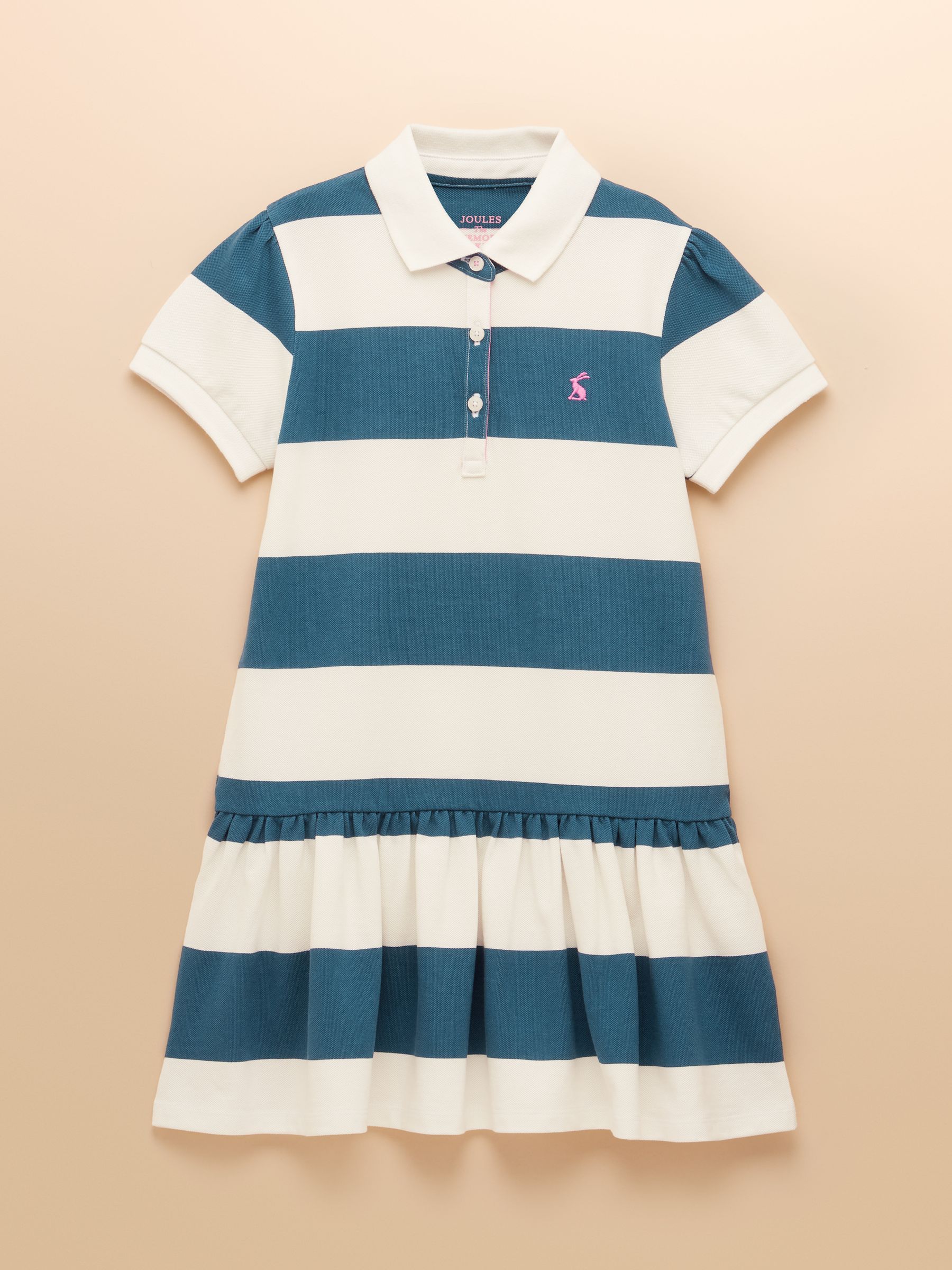 Orla Blue/White Short Sleeve Polo Shirt Dress - Image 1 of 4