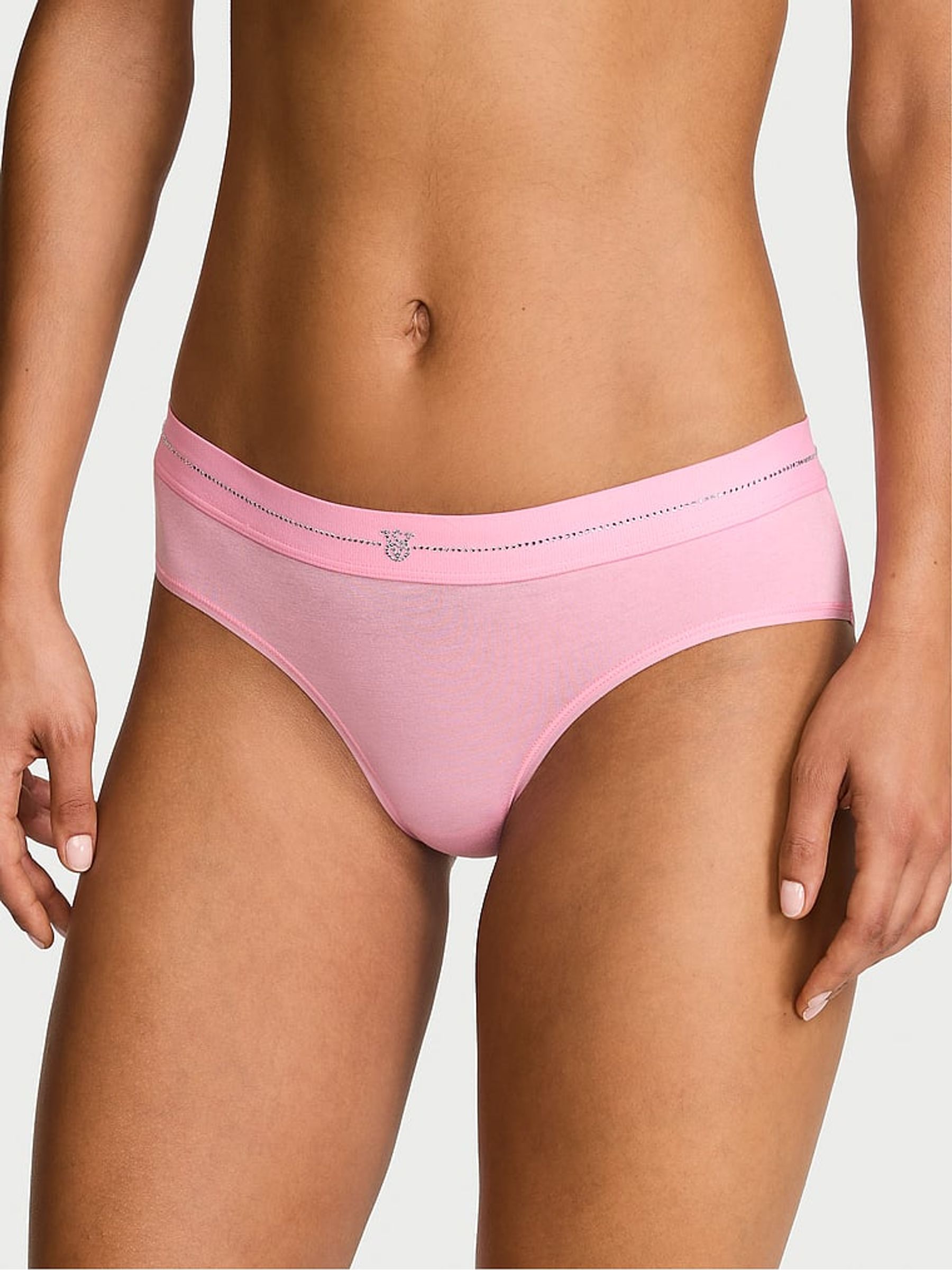 Victoria Pink Hipster Shine Logo Knickers - Image 1 of 2