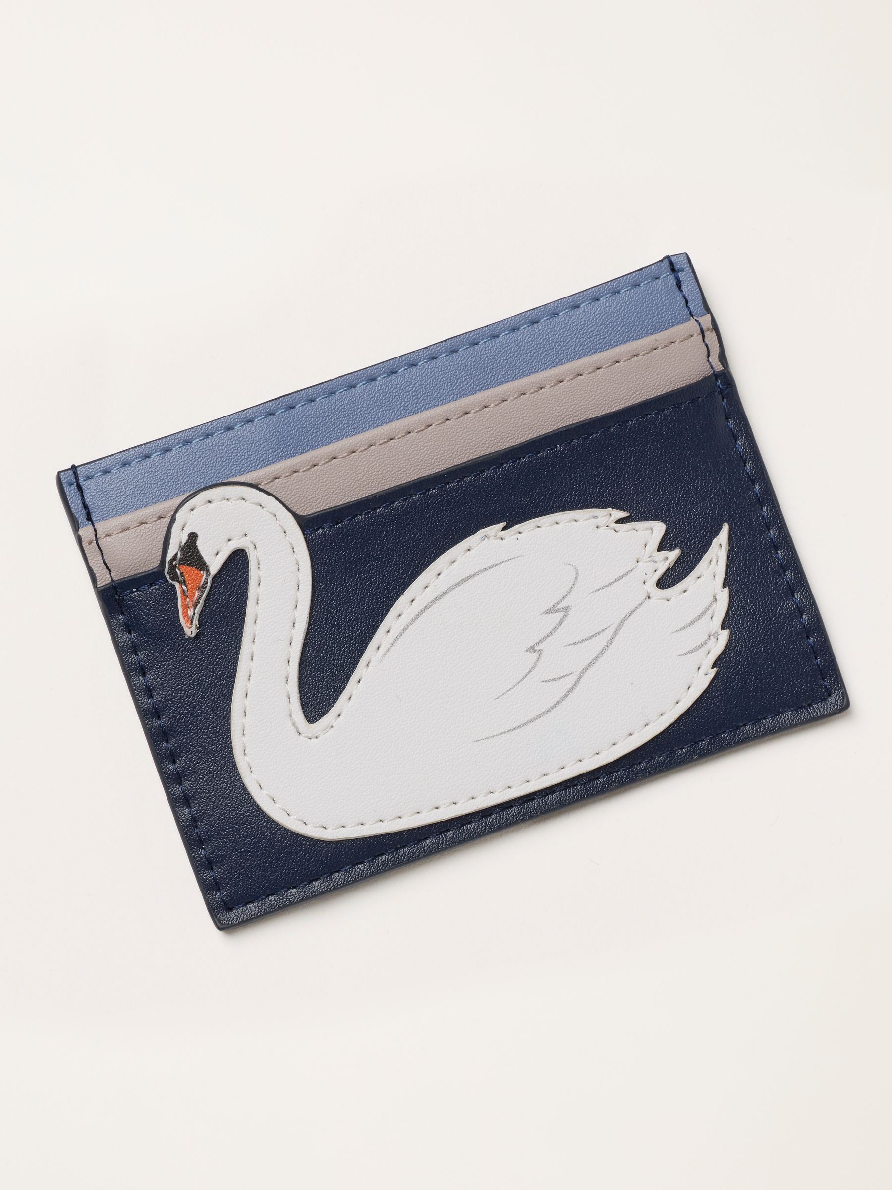 Navy Applique Swan Card Holder - Image 1 of 3
