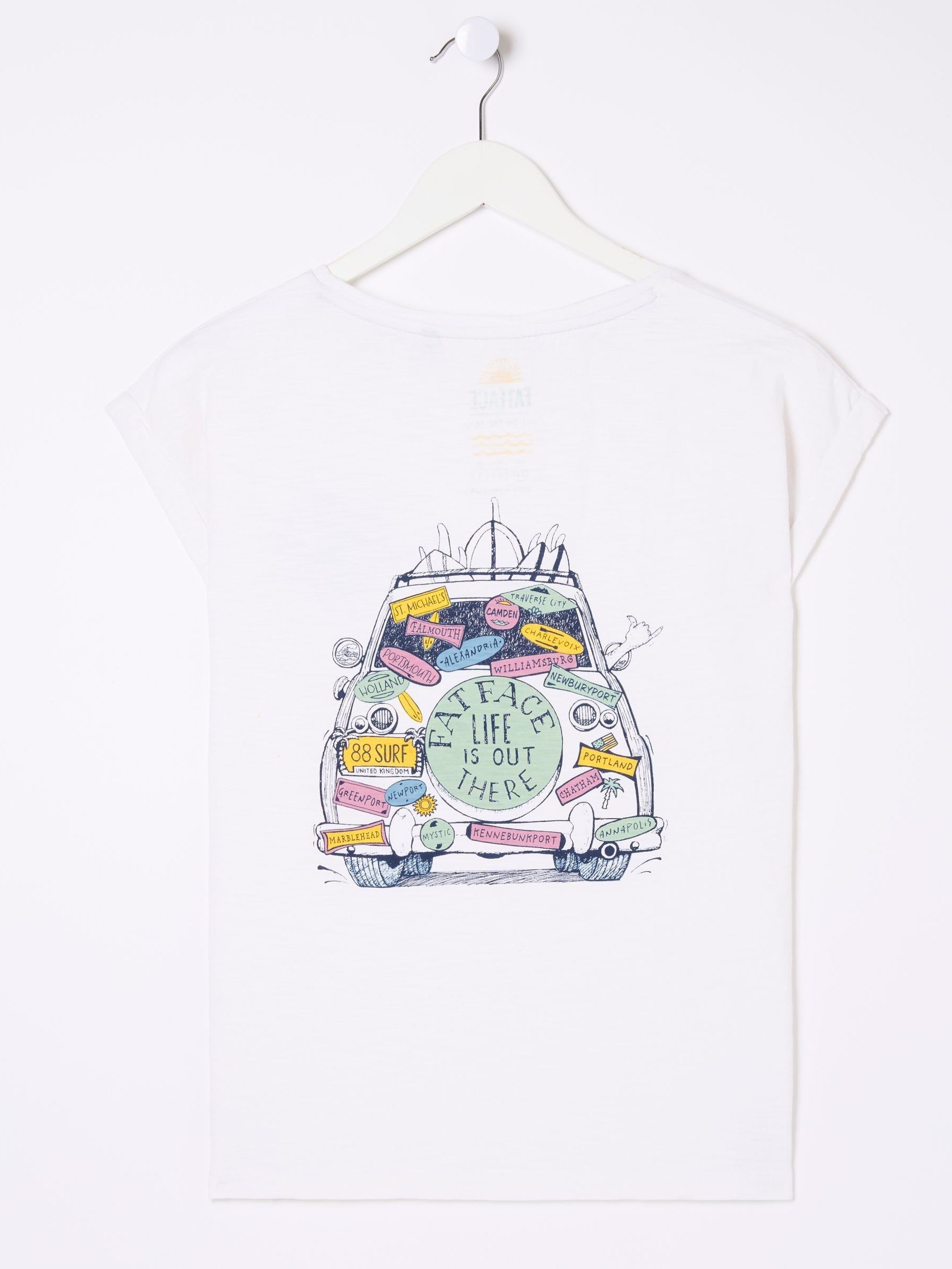 Aloa White Us Car 100% Cotton T-Shirt - Image 2 of 2