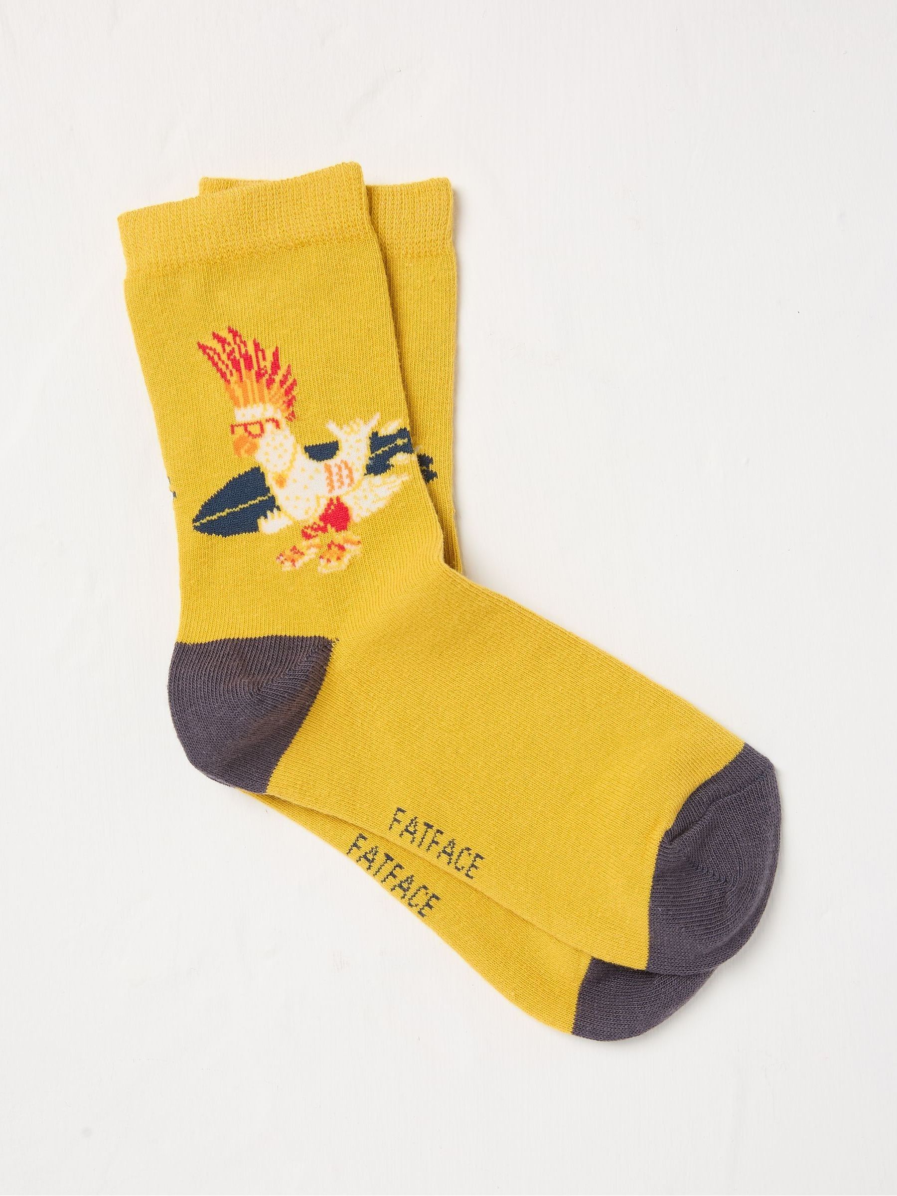 Yellow Surfing Bird Kids' Socks 1 Pack - Image 1 of 1