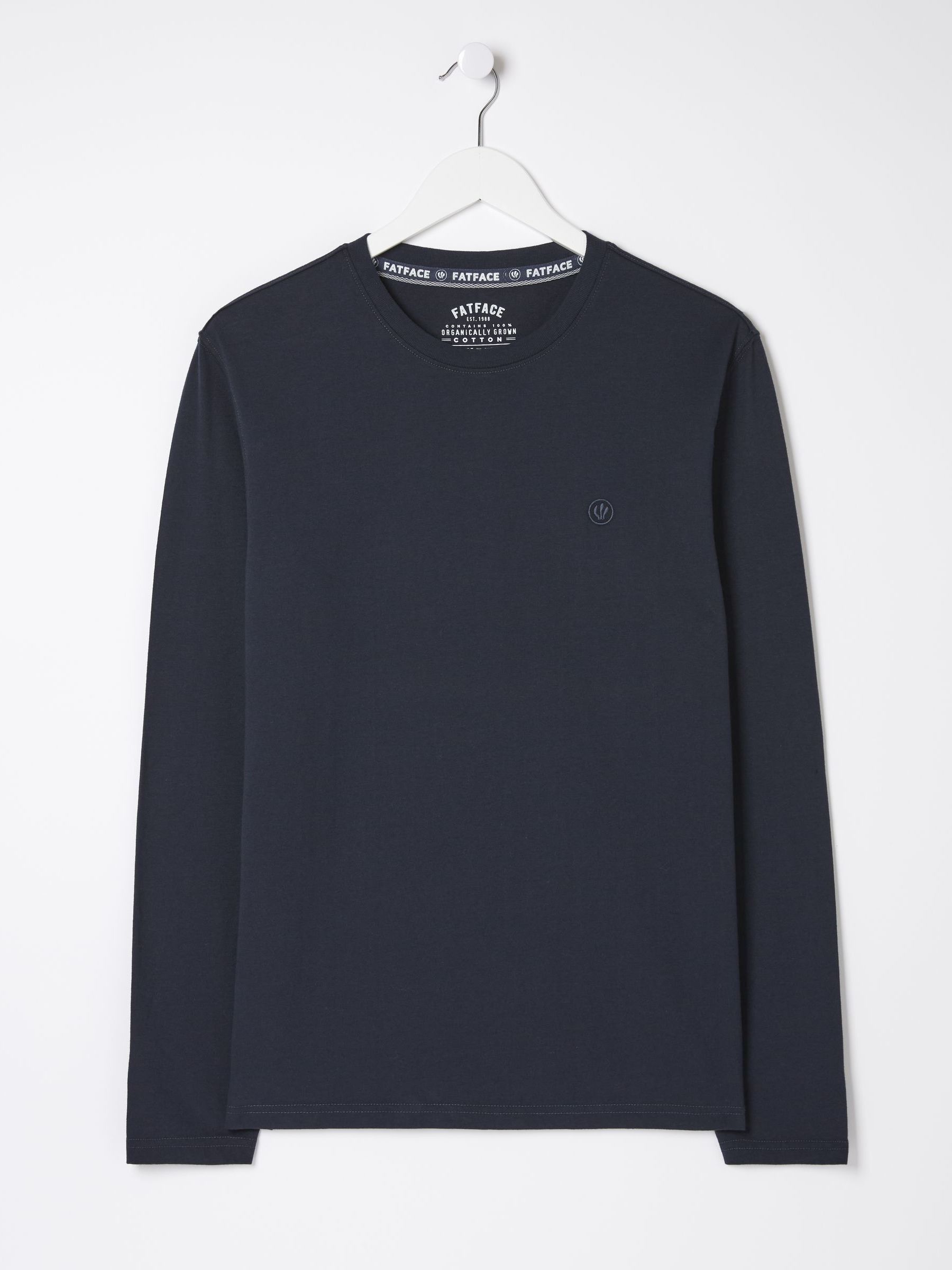 Navy Blue Long Sleeve Lulworth Crew Neck T-Shirt - Image 5 of 5