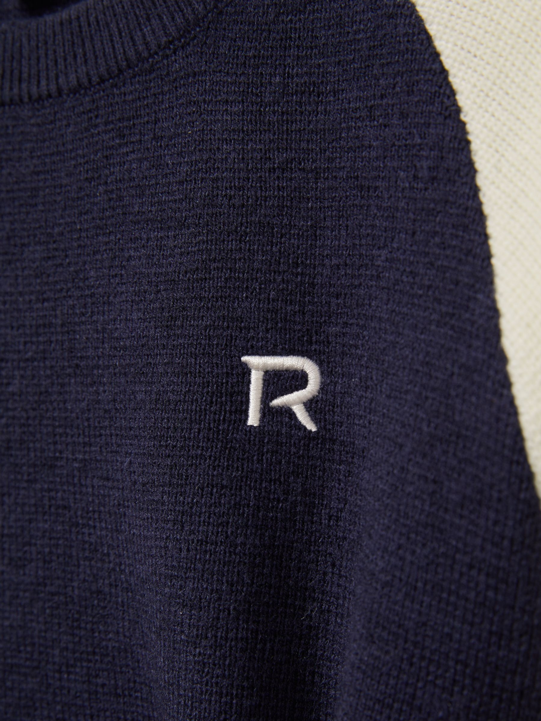 Monogram-Embroidered Jumper with Wool in Navy/Blue - Image 4 of 4