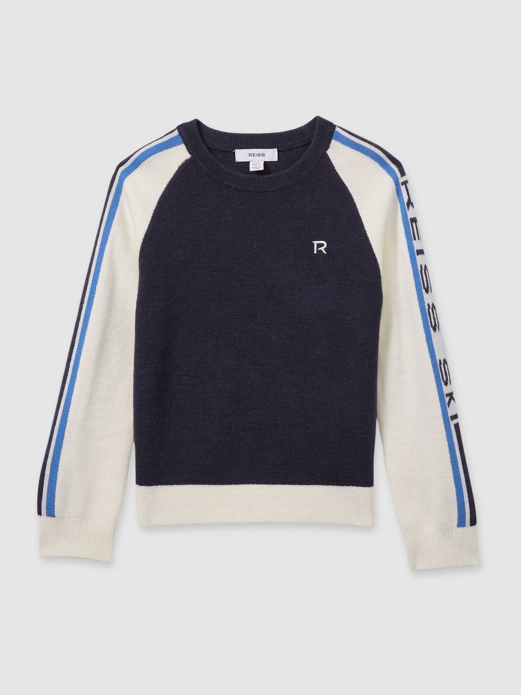 Monogram-Embroidered Jumper with Wool in Navy/Blue - Image 2 of 4