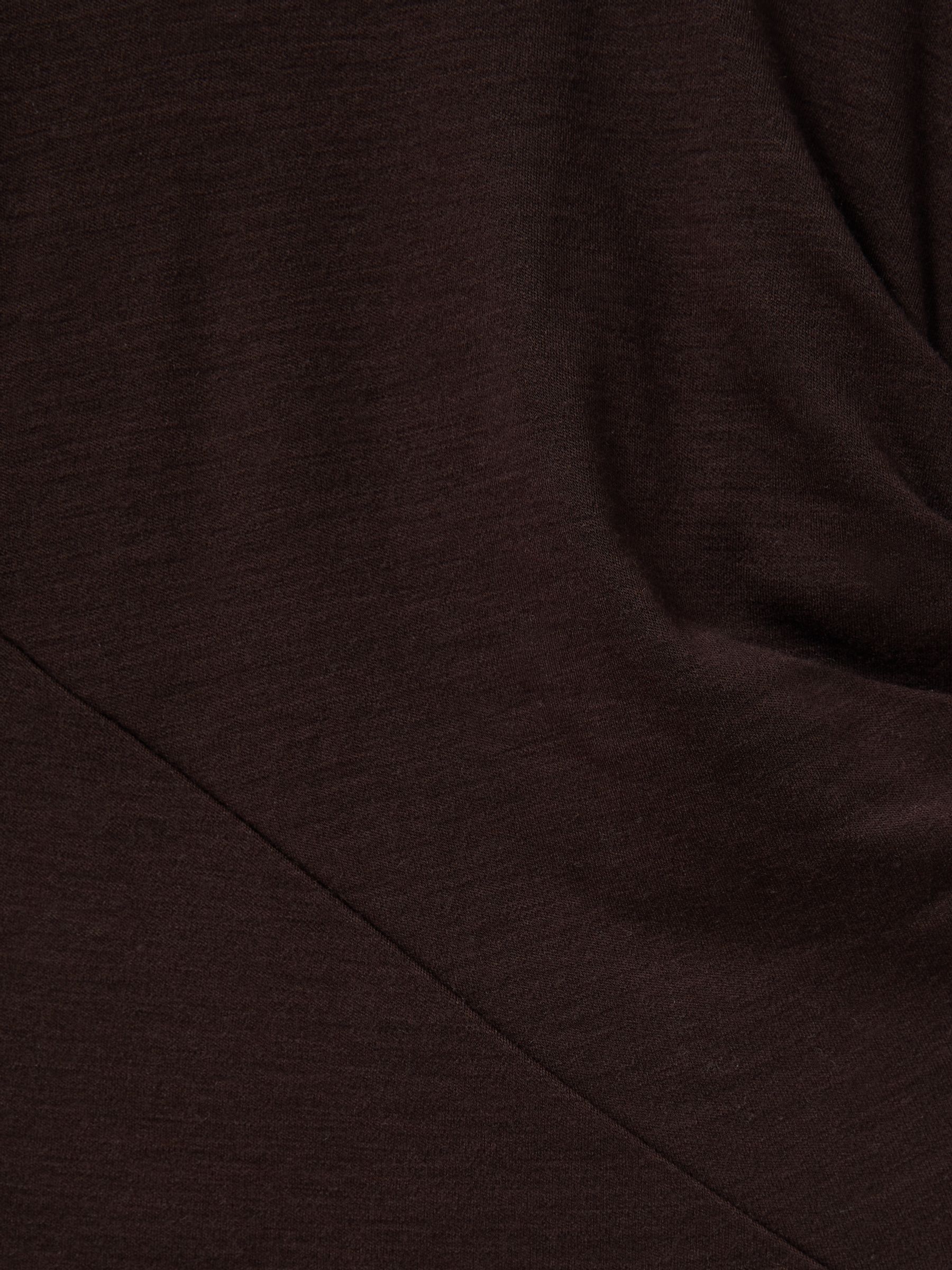 Petite Wool Ruche Detail Midi Dress in Berry - Image 6 of 7