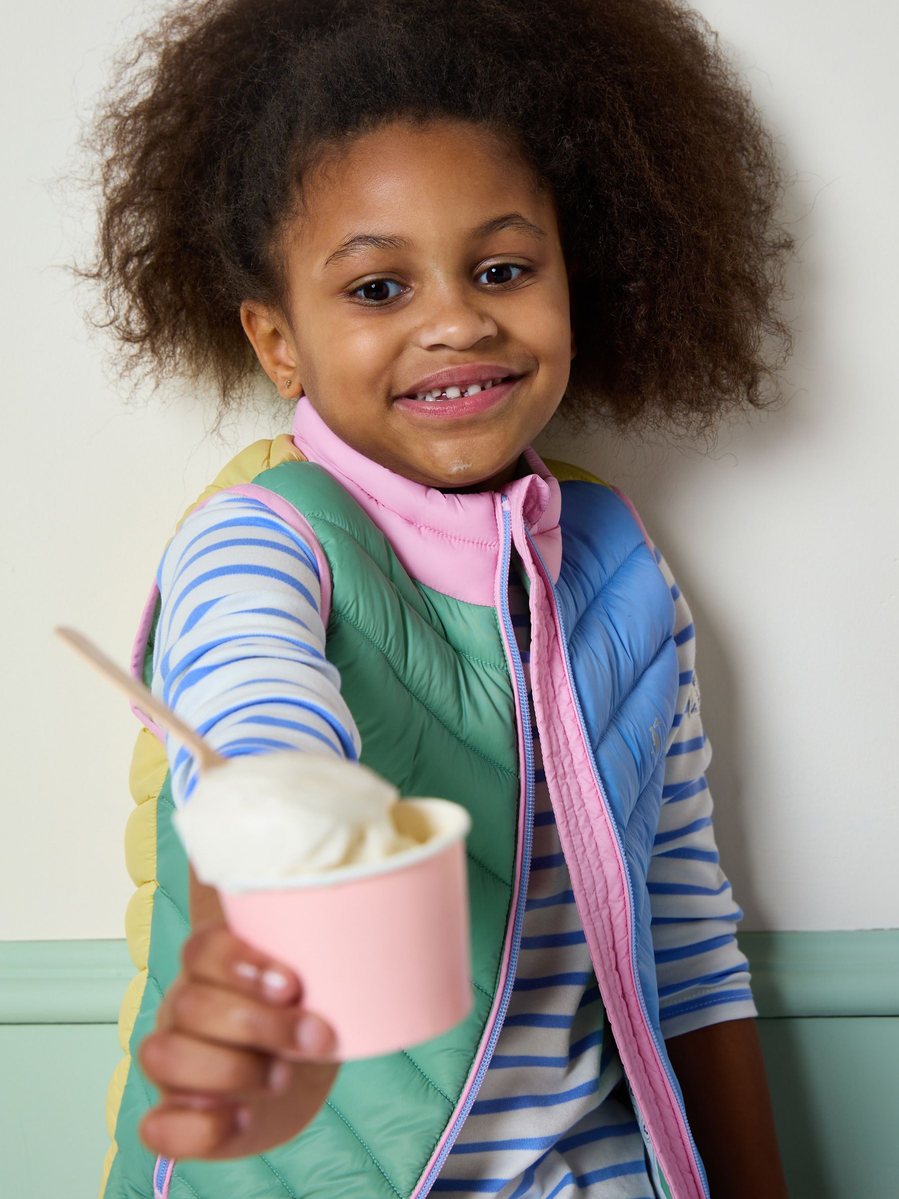 Girls' Crofton Gilet Blue Hotchpotch Showerproof Padded Gilet - Image 2 of 8