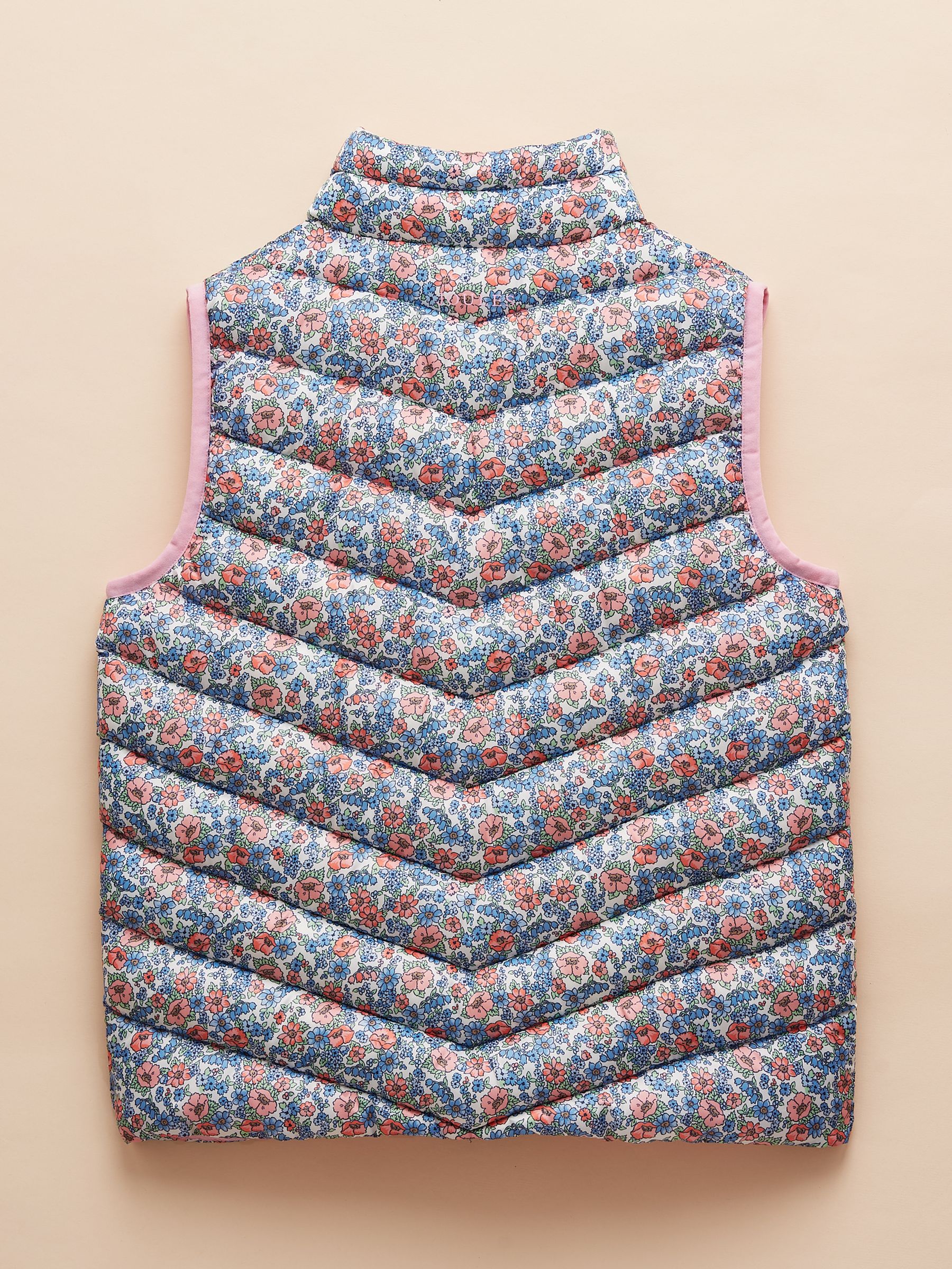 Girls' Crofton Gilet Pink Ditsy Showerproof Padded Gilet - Image 2 of 5 Girls' Crofton Gilet Pink Ditsy Showerproof Padded Gilet - Image 2 of 5