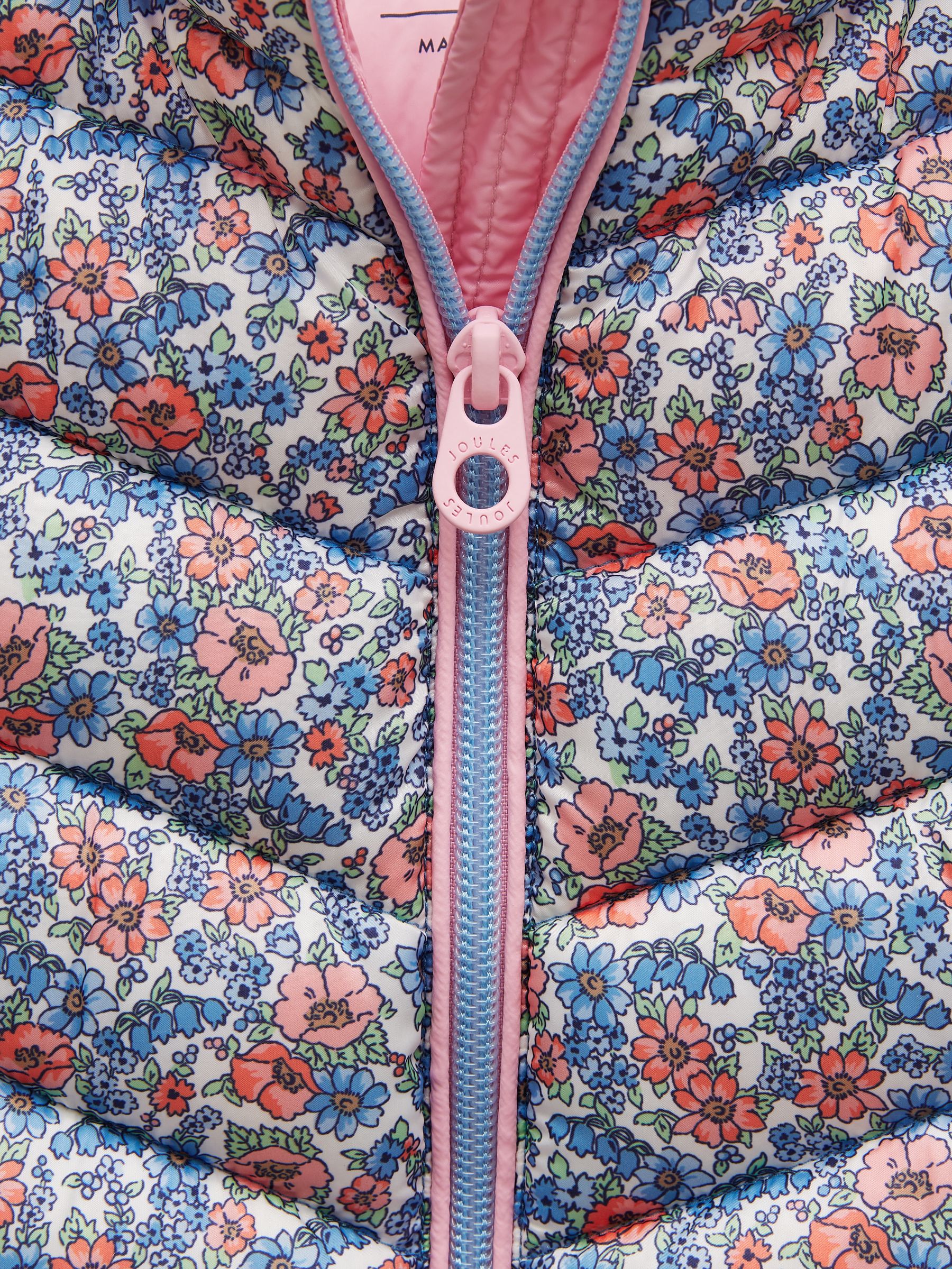 Girls' Crofton Gilet Pink Ditsy Showerproof Padded Gilet - Image 3 of 5