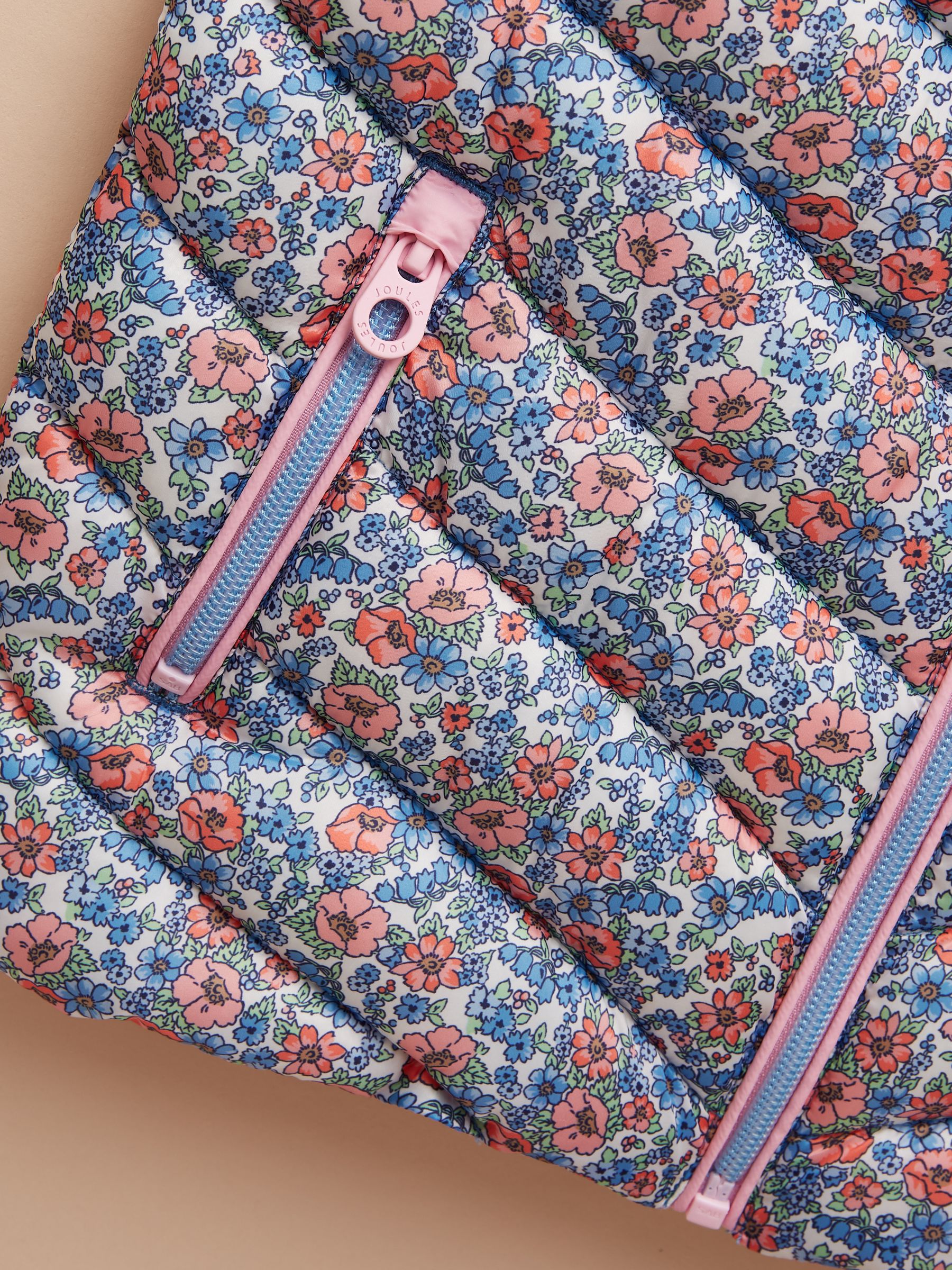 Girls' Crofton Gilet Pink Ditsy Showerproof Padded Gilet - Image 4 of 5