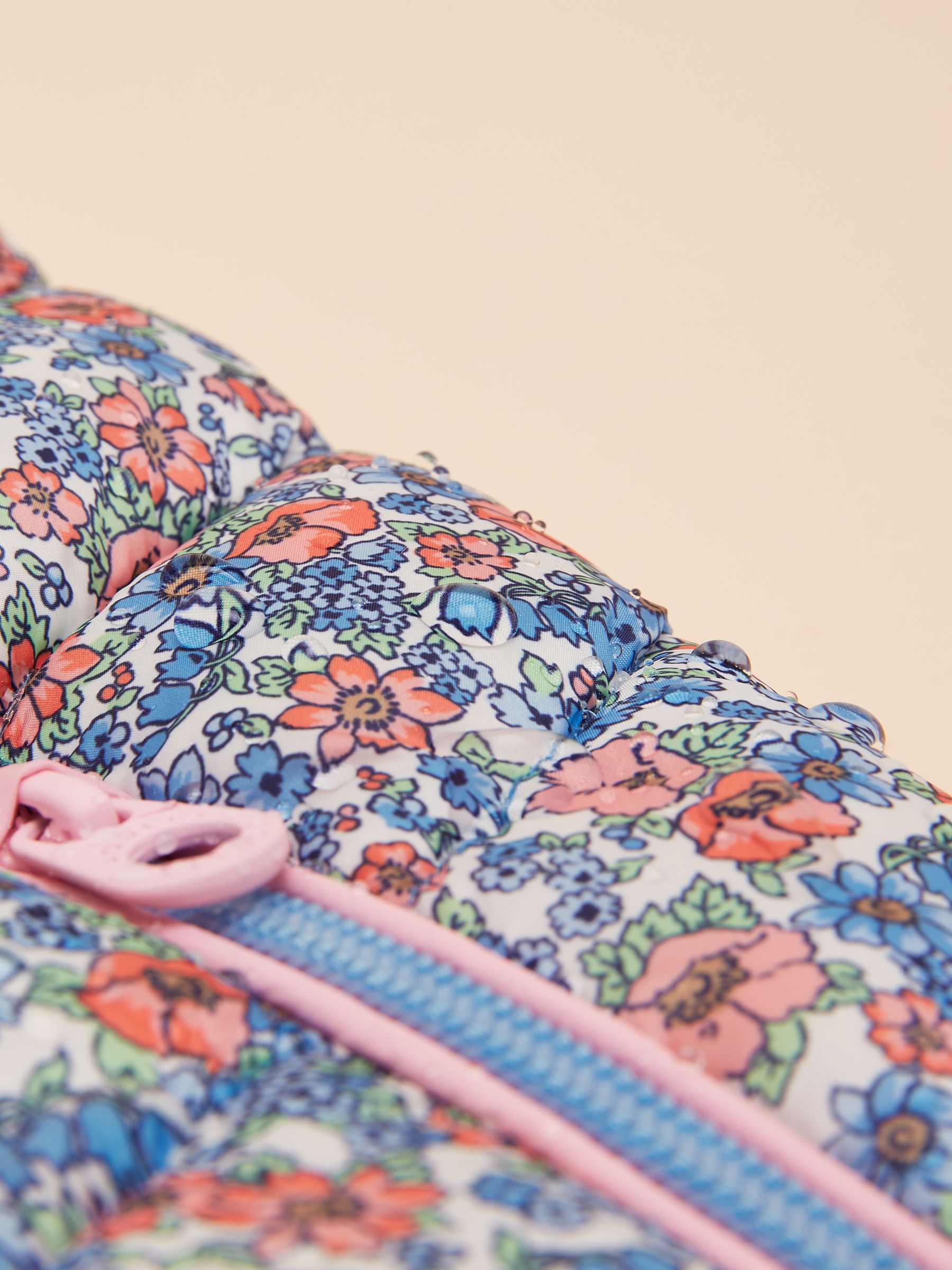 Girls' Crofton Gilet Pink Ditsy Showerproof Padded Gilet - Image 5 of 5