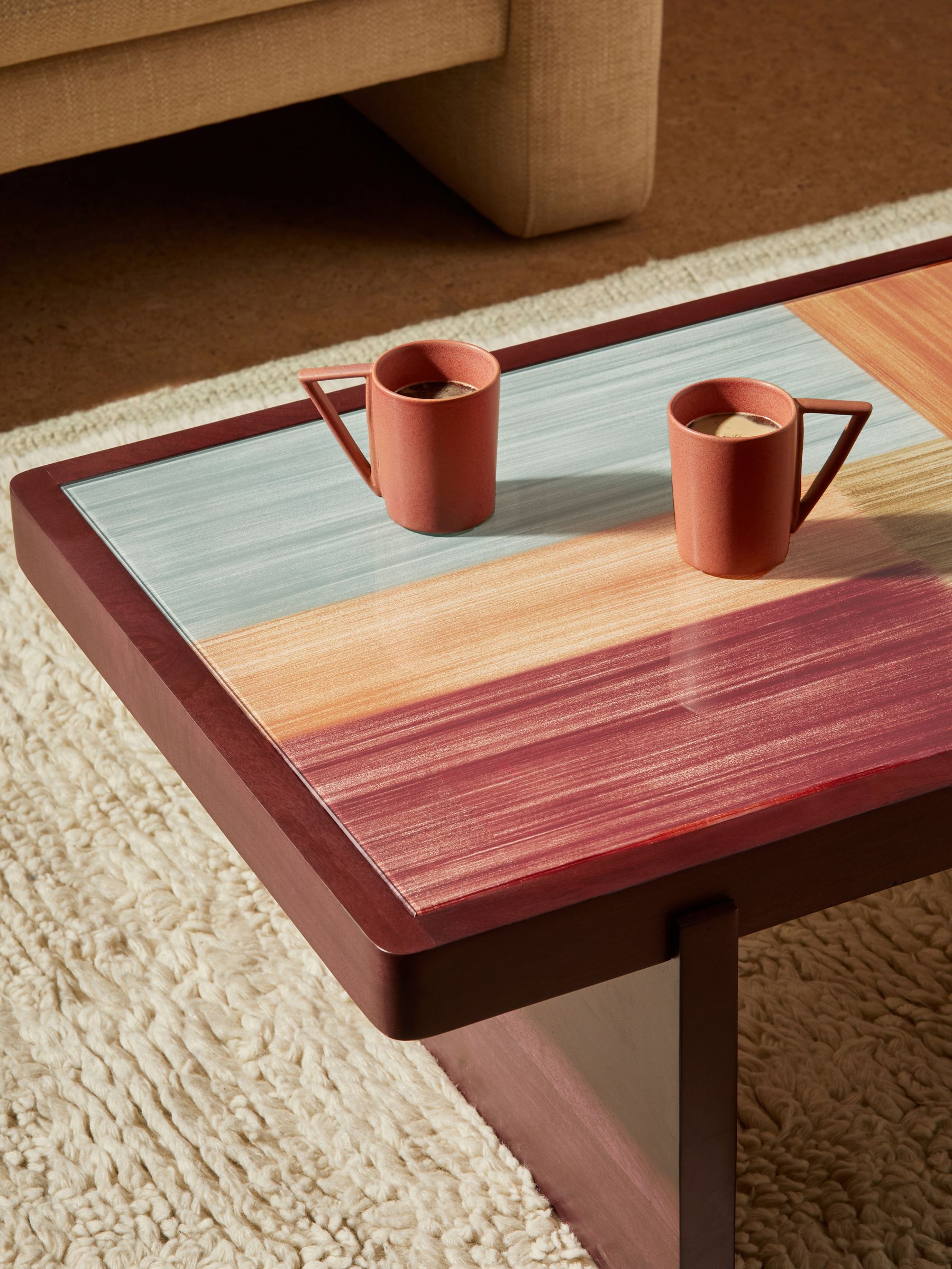 Jinni Coffee Table in Burgundy Mango Wood - Image 2 of 5