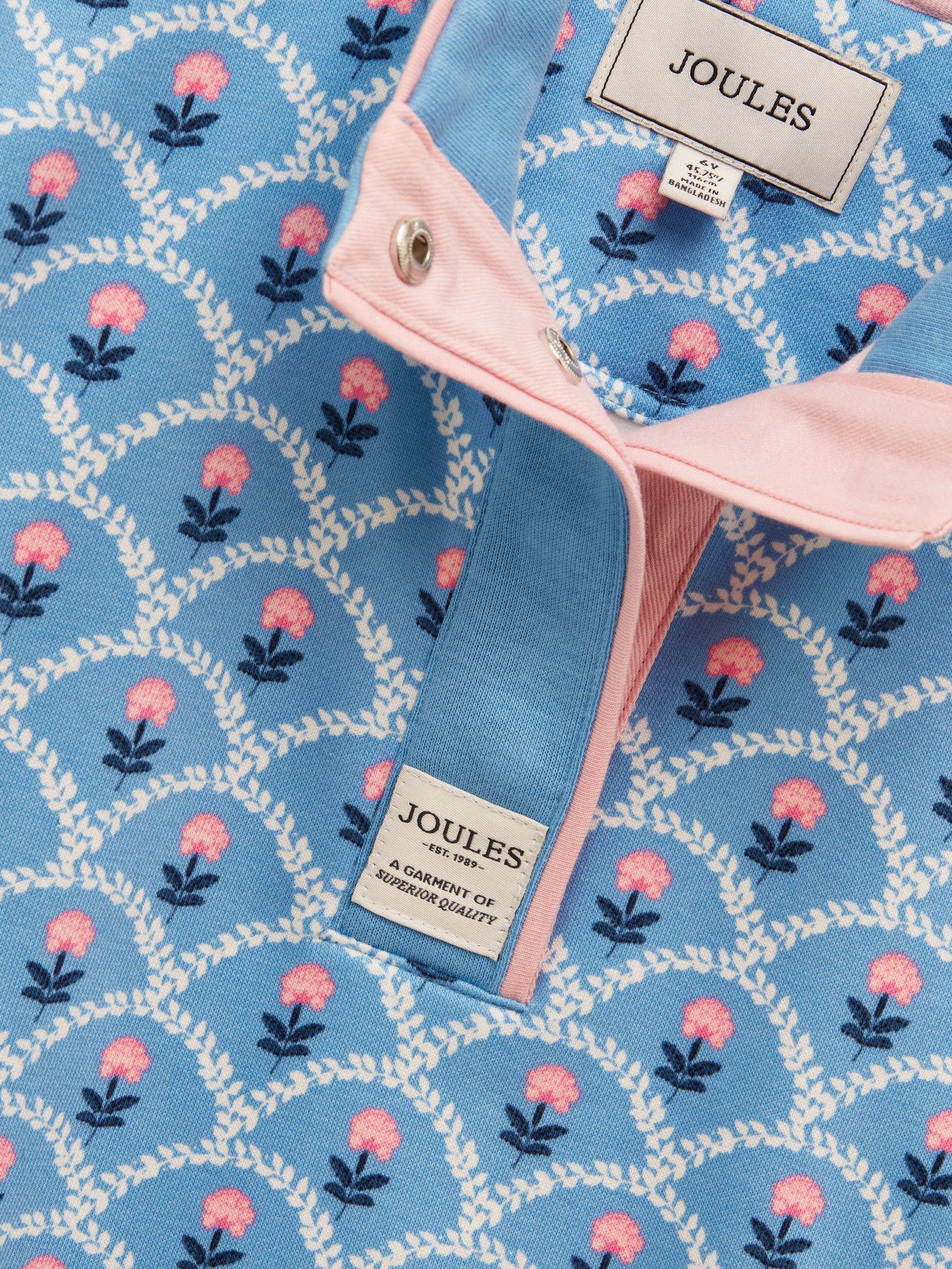 Girls' Burnham Blue/Pink Funnel Neck Sweatshirt - Image 3 of 4