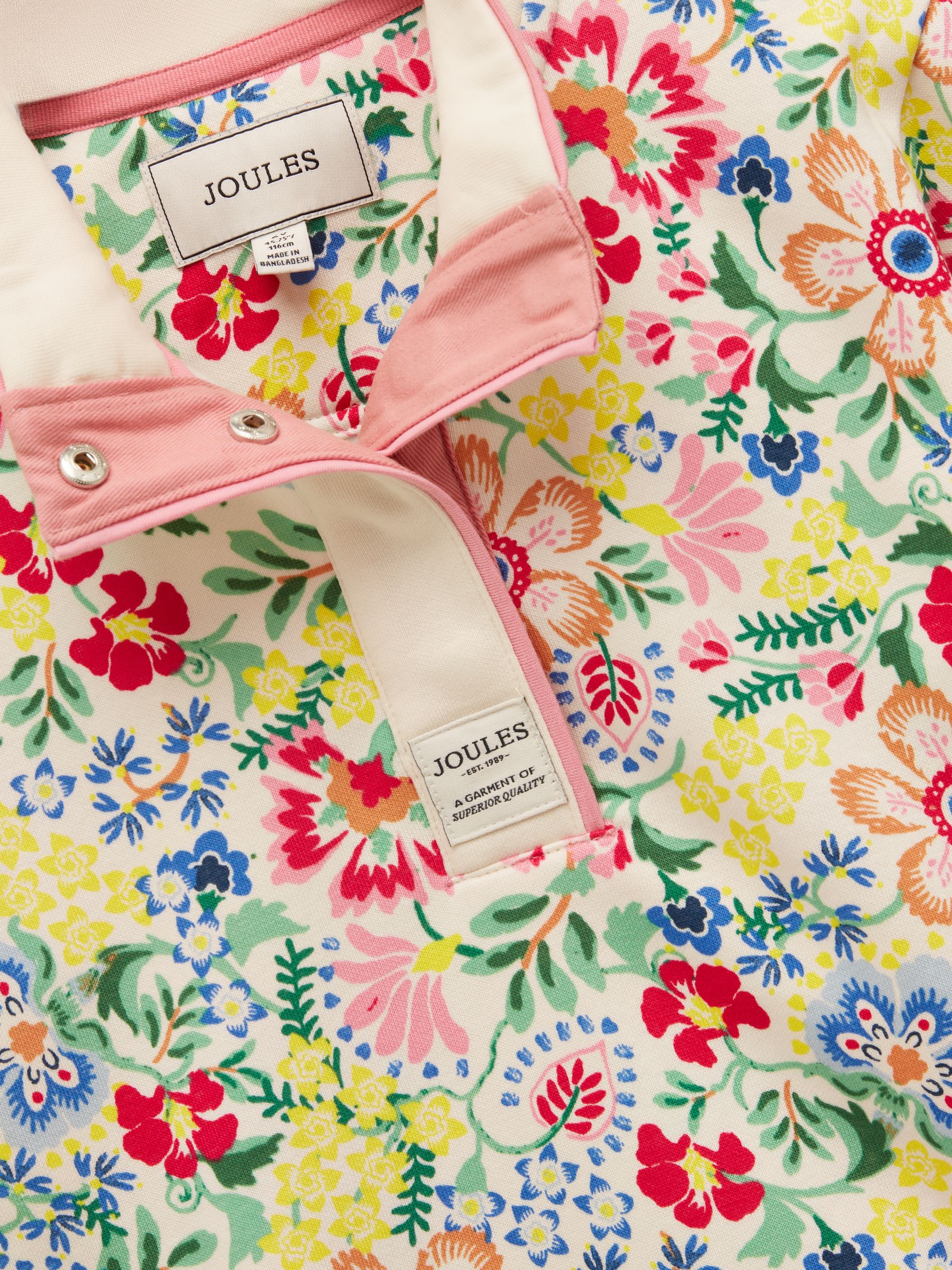 Girls' Burnham Multi Floral Funnel Neck Sweatshirt - Image 3 of 4