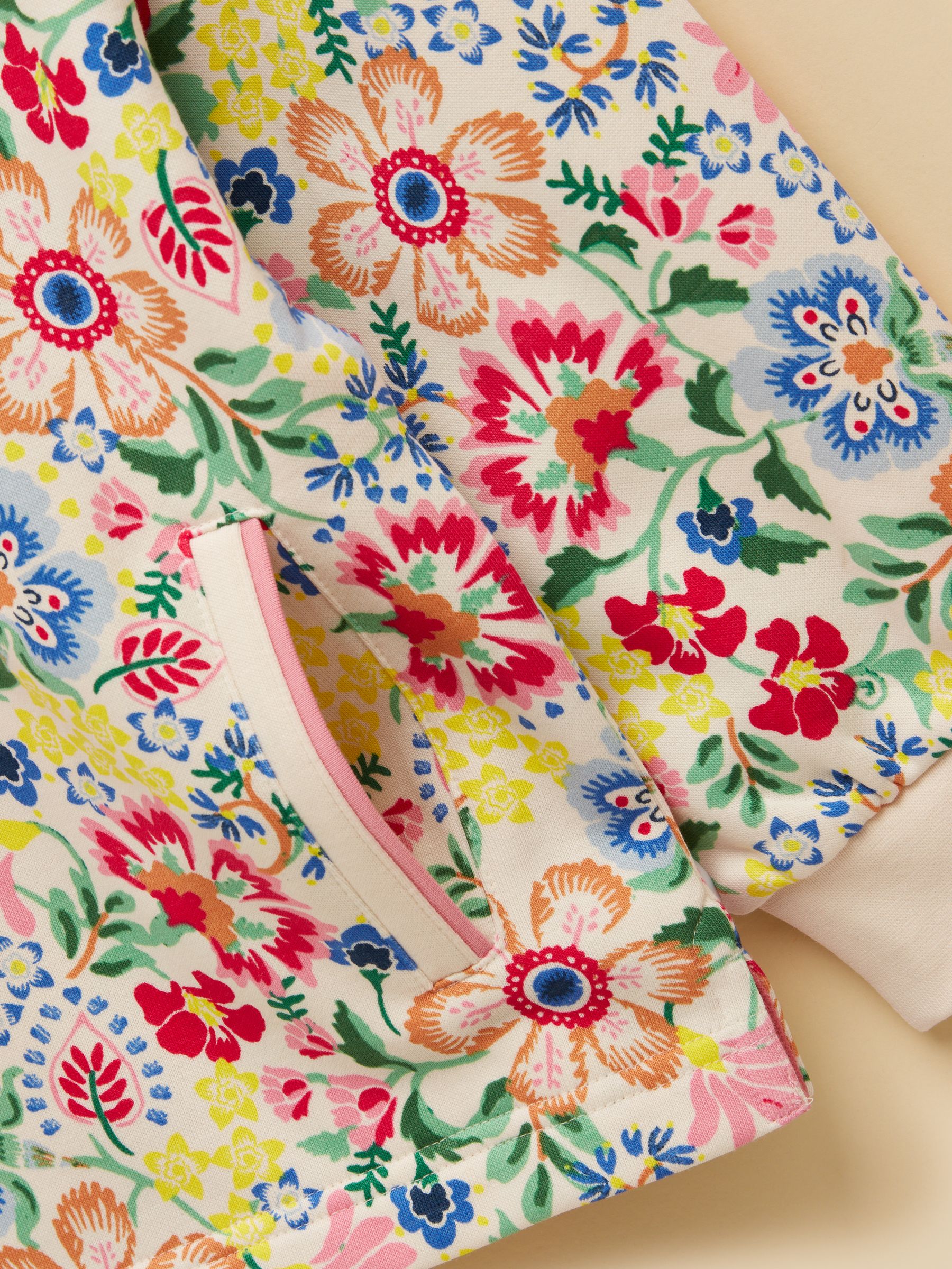 Girls' Burnham Multi Floral Funnel Neck Sweatshirt - Image 4 of 4