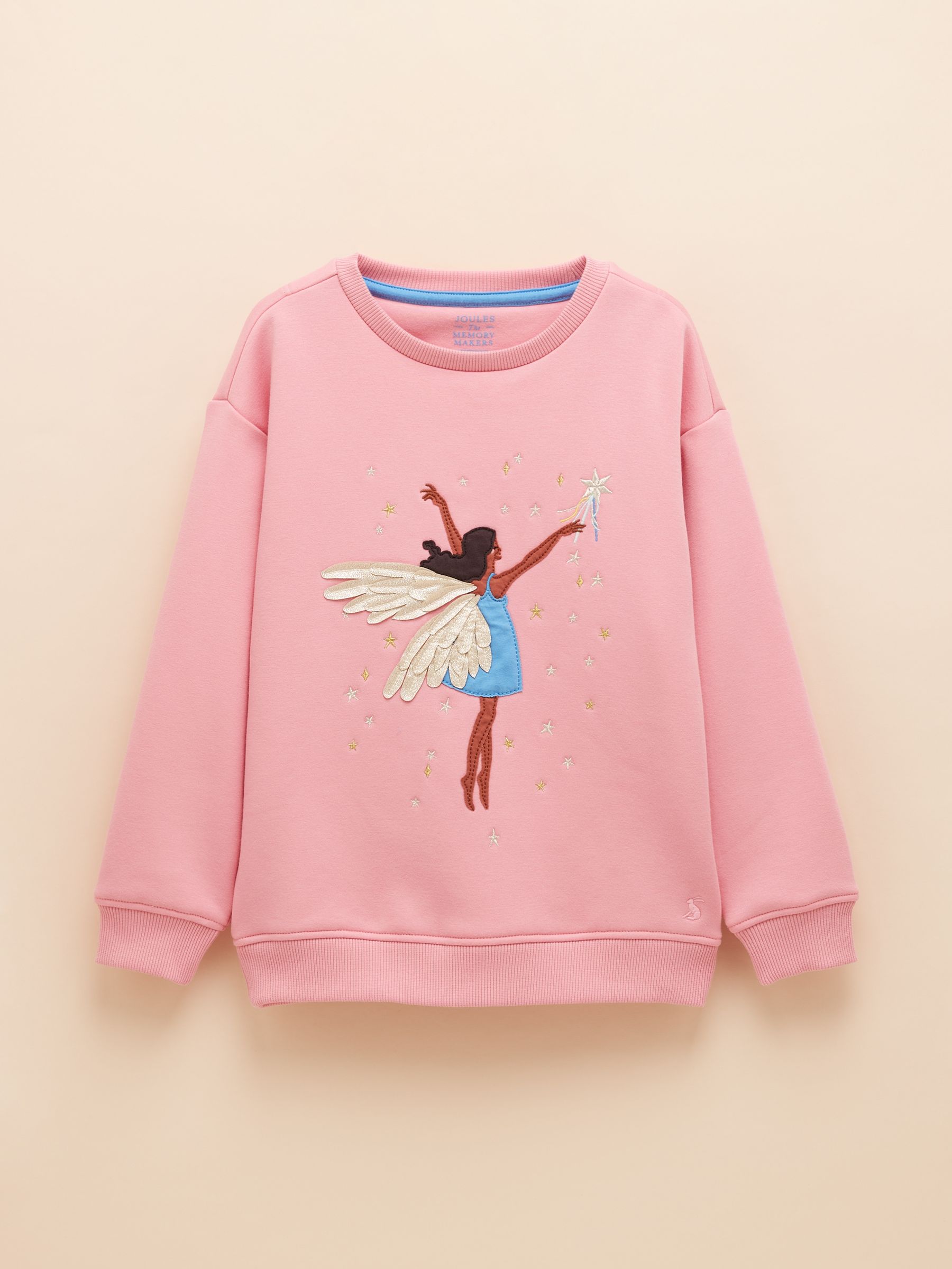 Girls' Mackenzie Pink Embroidered Artwork Sweatshirt With Faux Faur Lining - Image 1 of 4