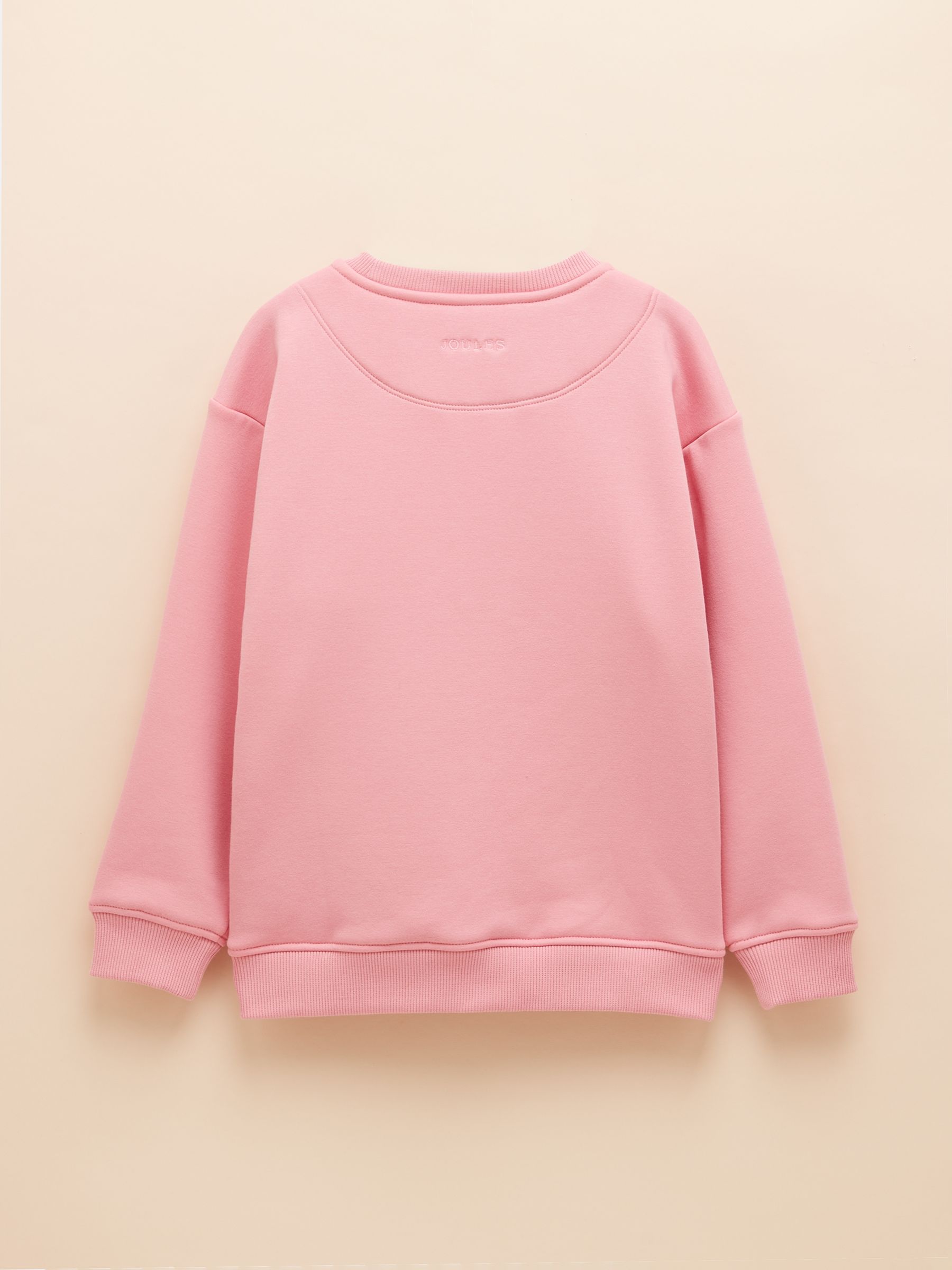 Girls' Mackenzie Pink Embroidered Artwork Sweatshirt With Faux Faur Lining - Image 3 of 4