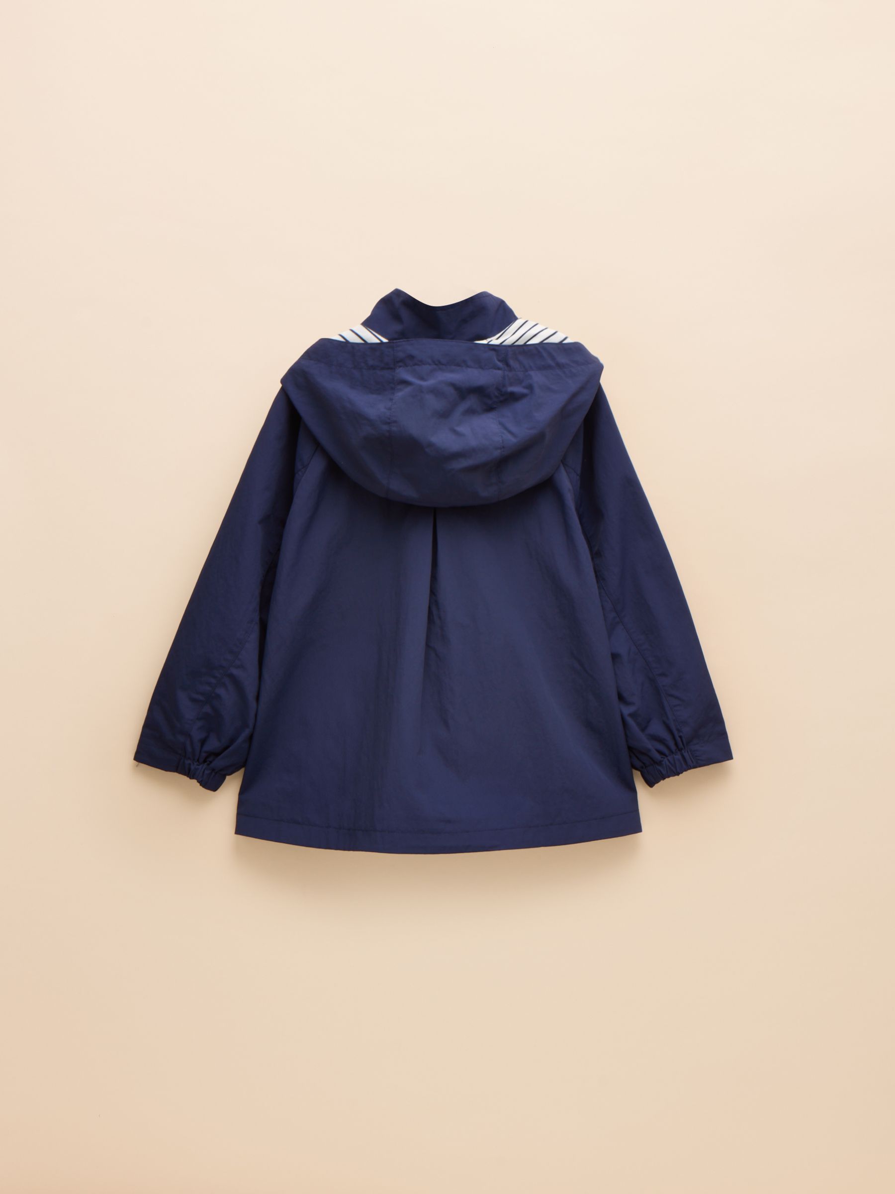 Girls' Meadow Navy Blue Showerproof Raincoat With Hood - Image 2 of 6
