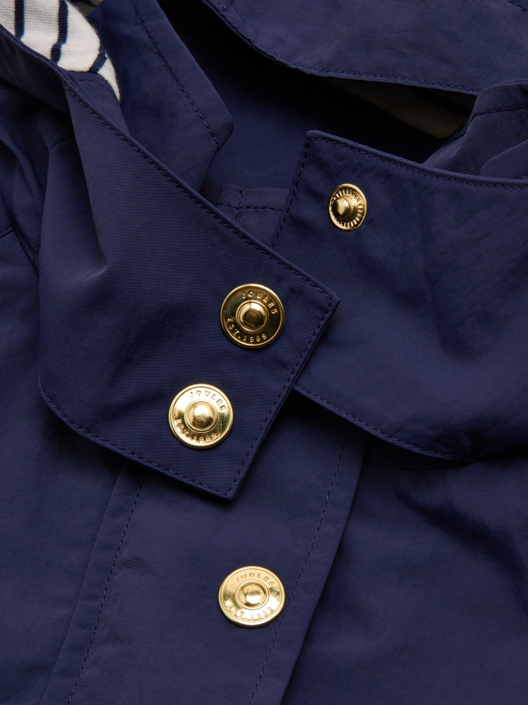 Girls' Meadow Navy Blue Showerproof Raincoat With Hood - Image 3 of 6