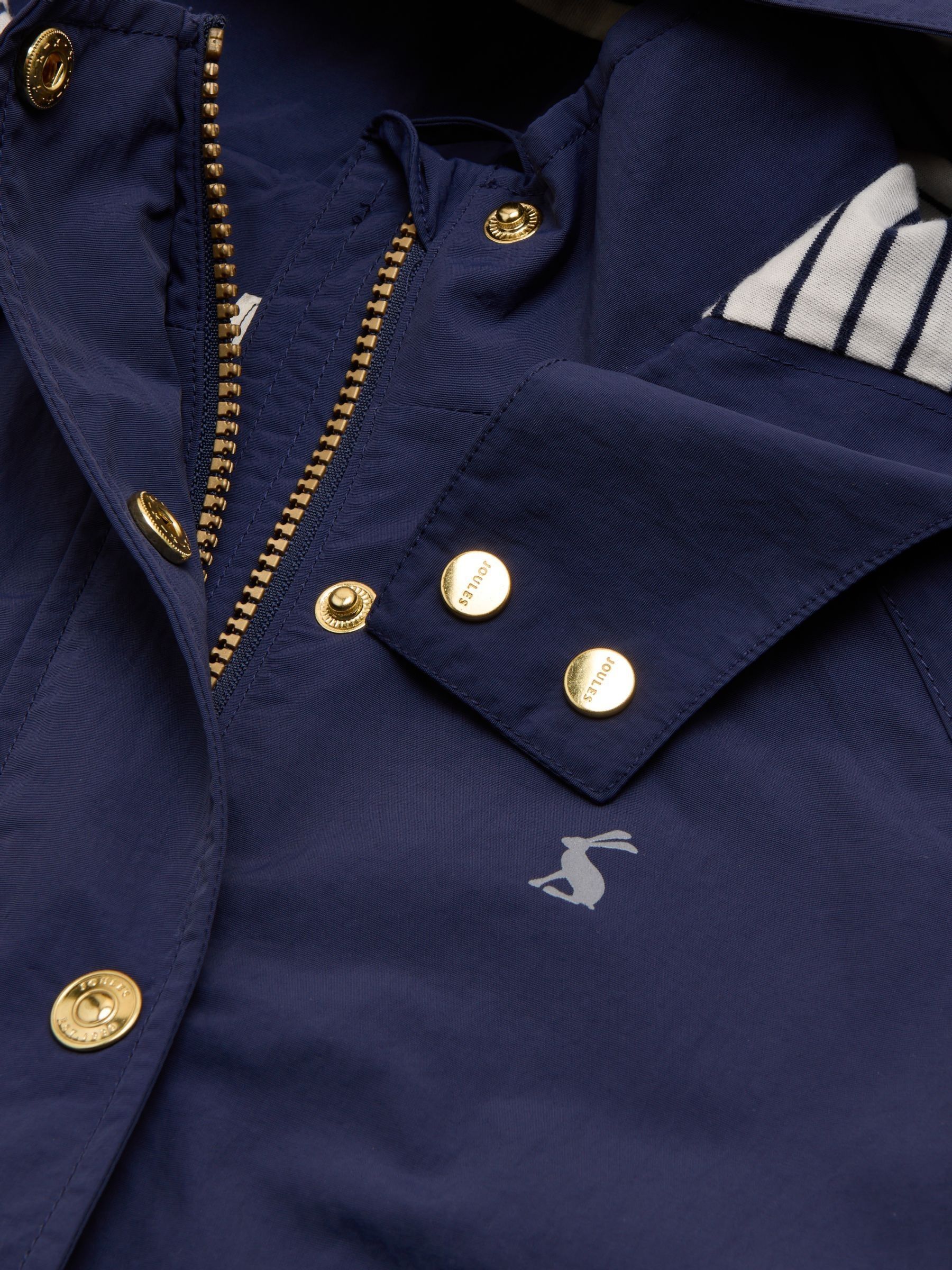 Girls' Meadow Navy Blue Showerproof Raincoat With Hood - Image 6 of 6