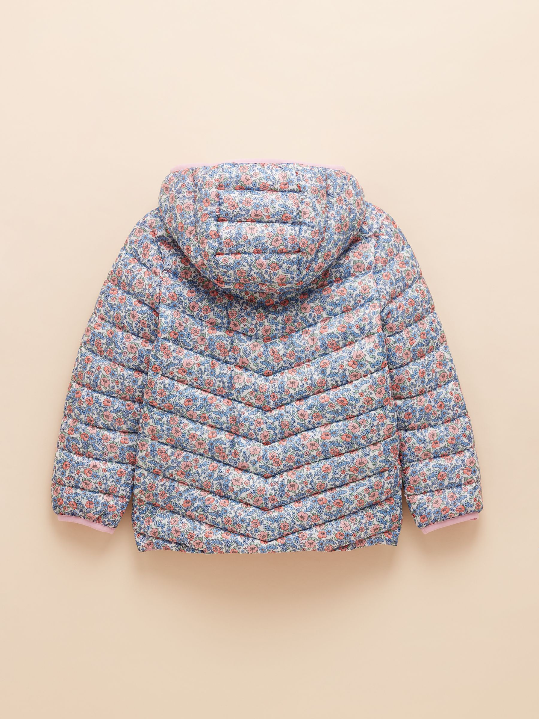 Kids' Cairn Pink Ditsy Showerproof Padded Coat with Hood - Image 4 of 6
