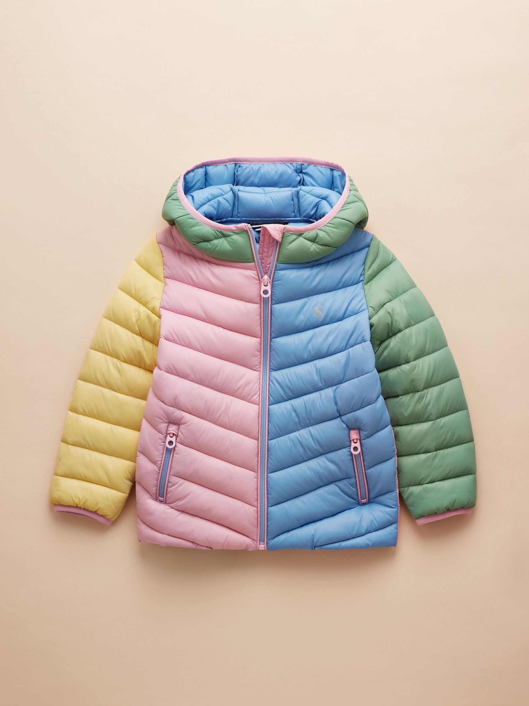 Kids' Cairn Blue Hotchpotch Showerproof Padded Coat with Hood - Image 1 of 6