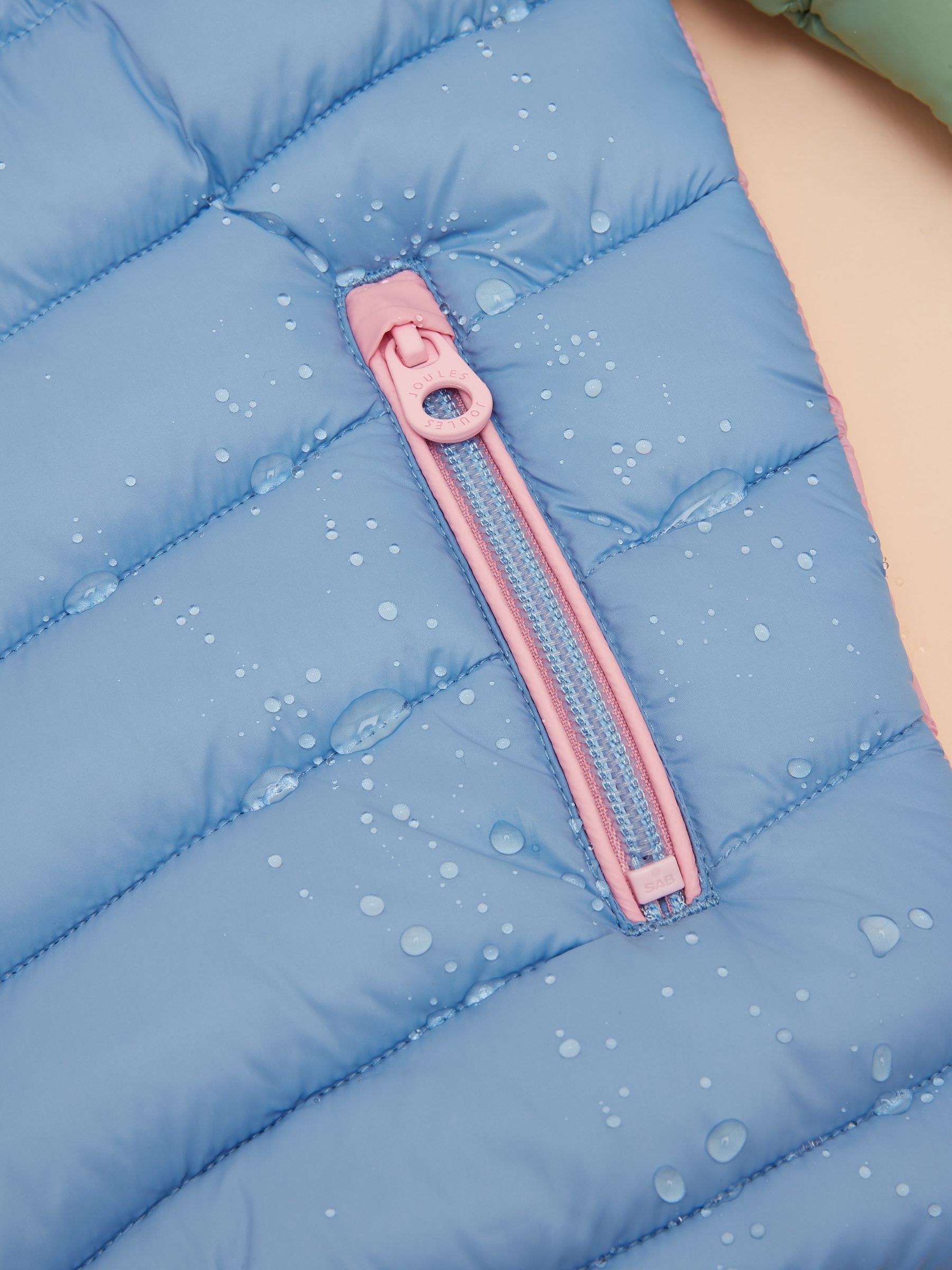 Kids' Cairn Blue Hotchpotch Showerproof Padded Coat with Hood - Image 6 of 6