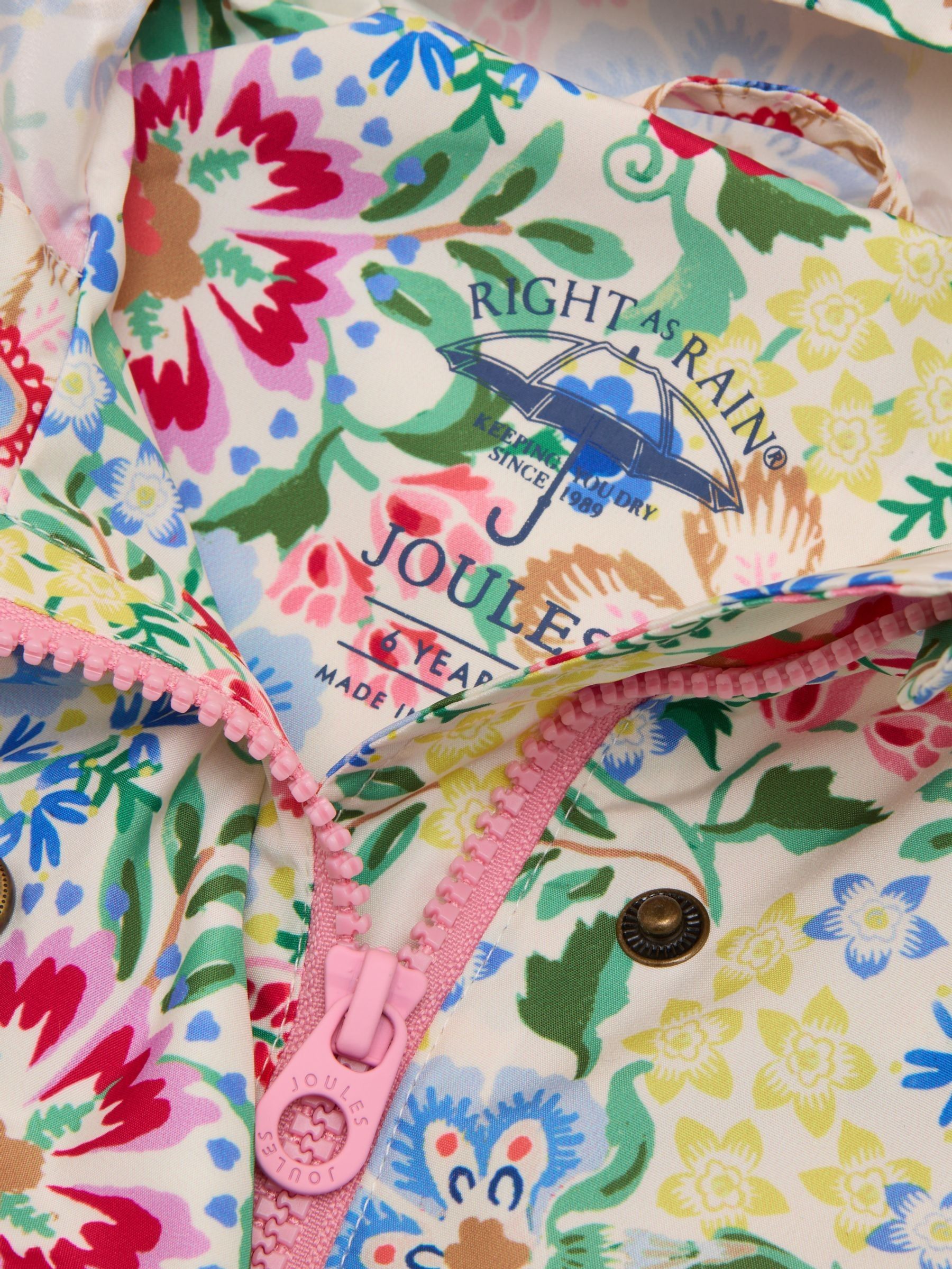 Rainford Multi Floral Waterproof Packable Raincoat With Hood - Image 7 of 10