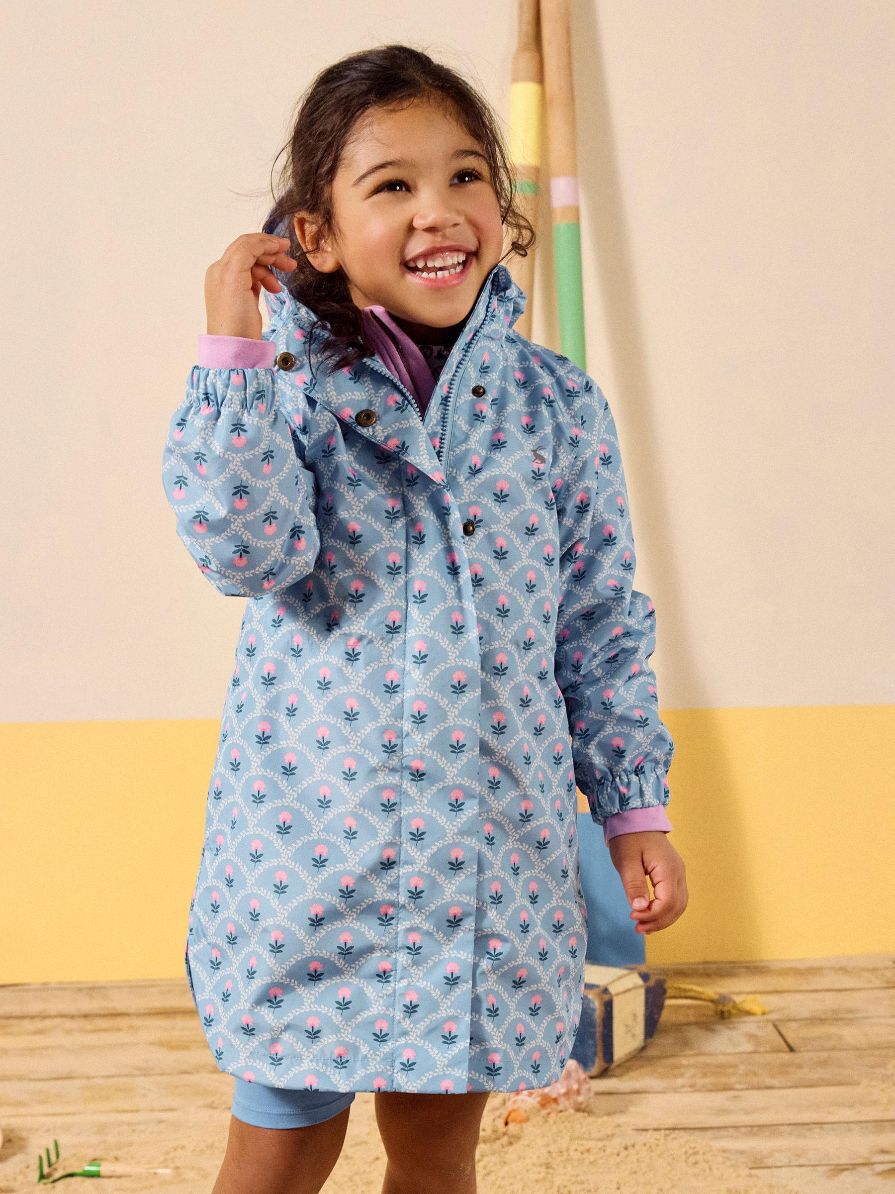 Rainford Blue Floral Waterproof Packable Raincoat With Hood - Image 1 of 5
