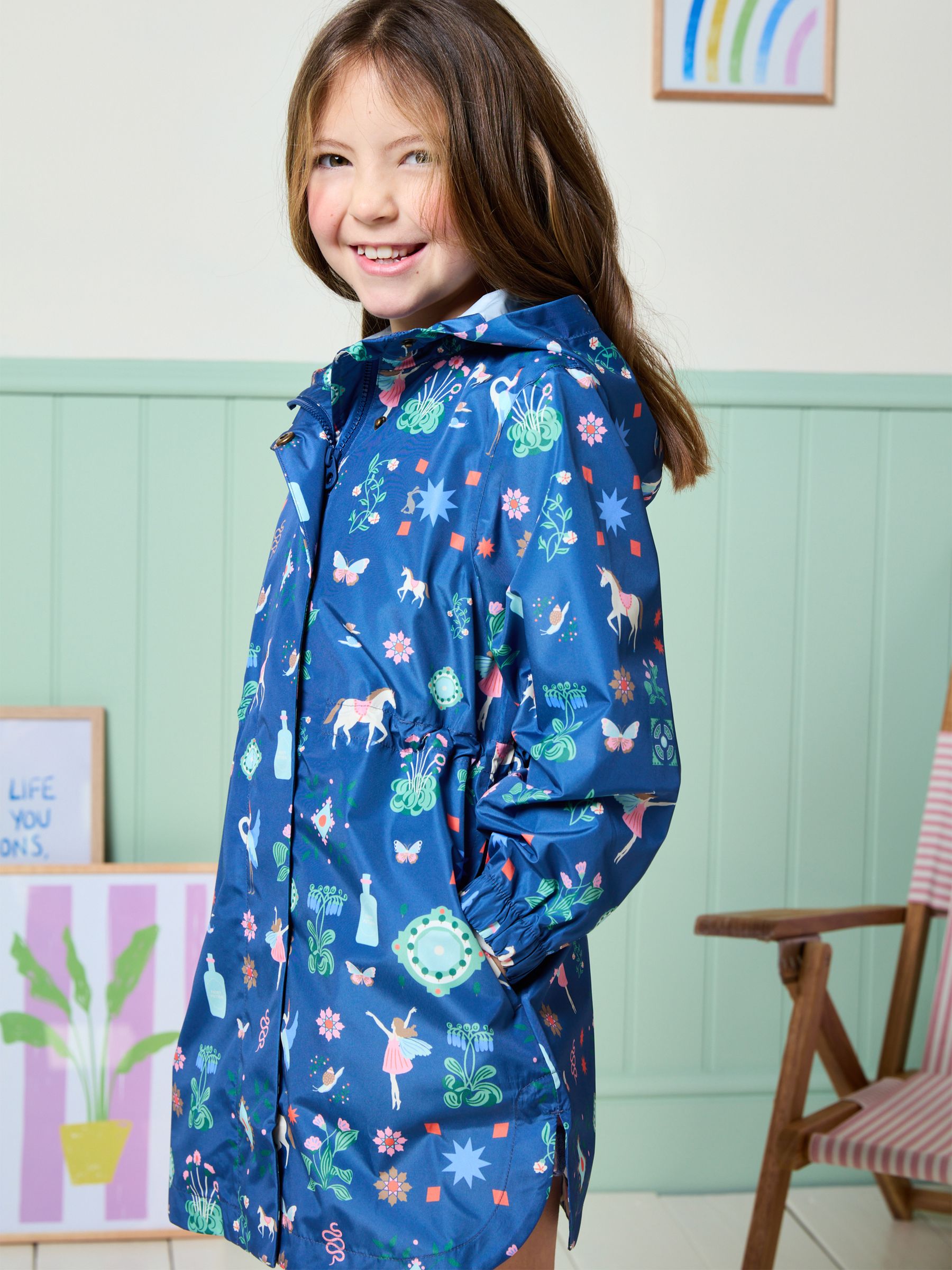 Rainford Navy Waterproof Packable Raincoat With Hood - Image 1 of 9