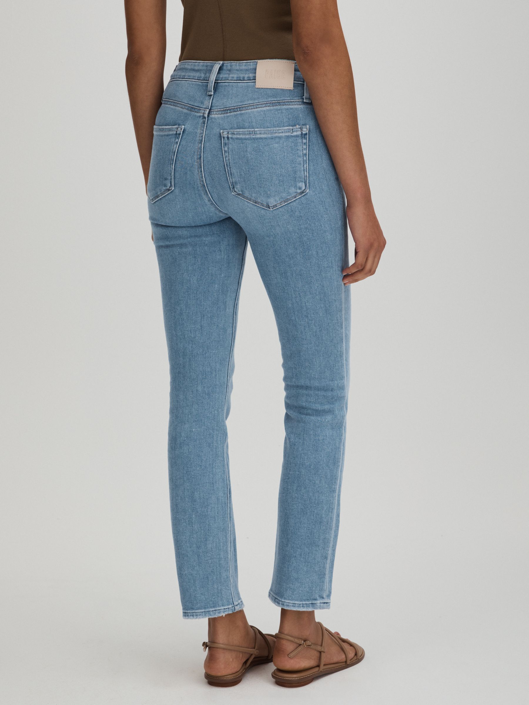 Paige High Rise Straight Leg Jeans in Canvases Blue - Image 4 of 5