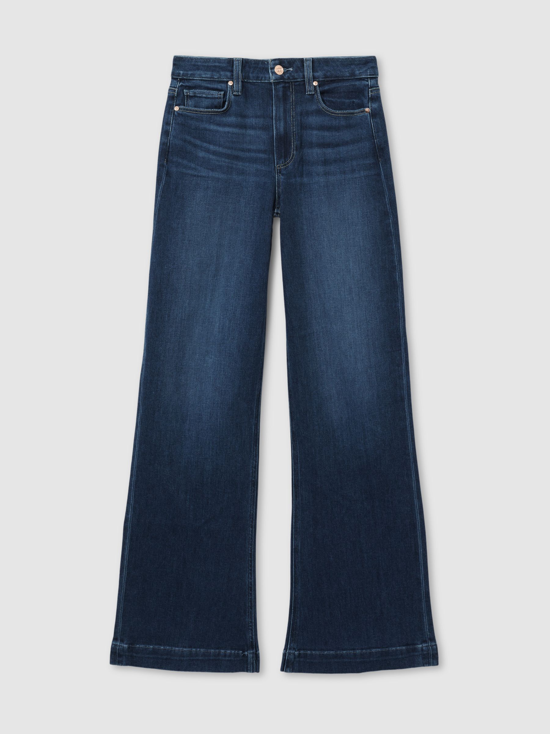 Paige High Rise Wide Leg Jeans in Notre Dame Blue - Image 2 of 5