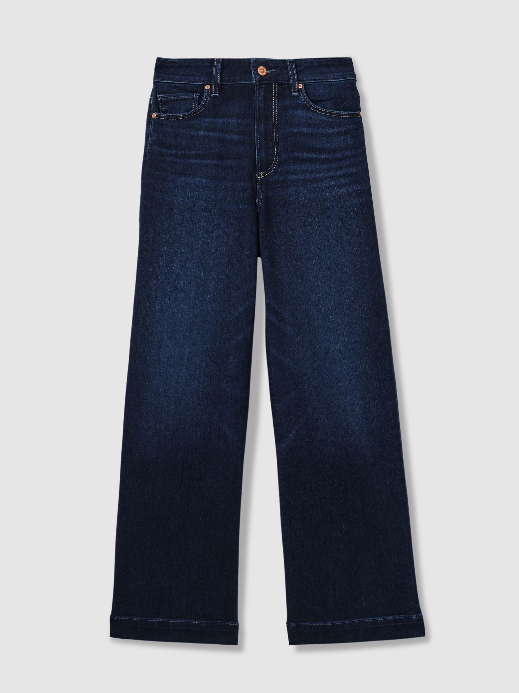 Paige Flared Cropped Jeans in Symbolism Blue - Image 2 of 5