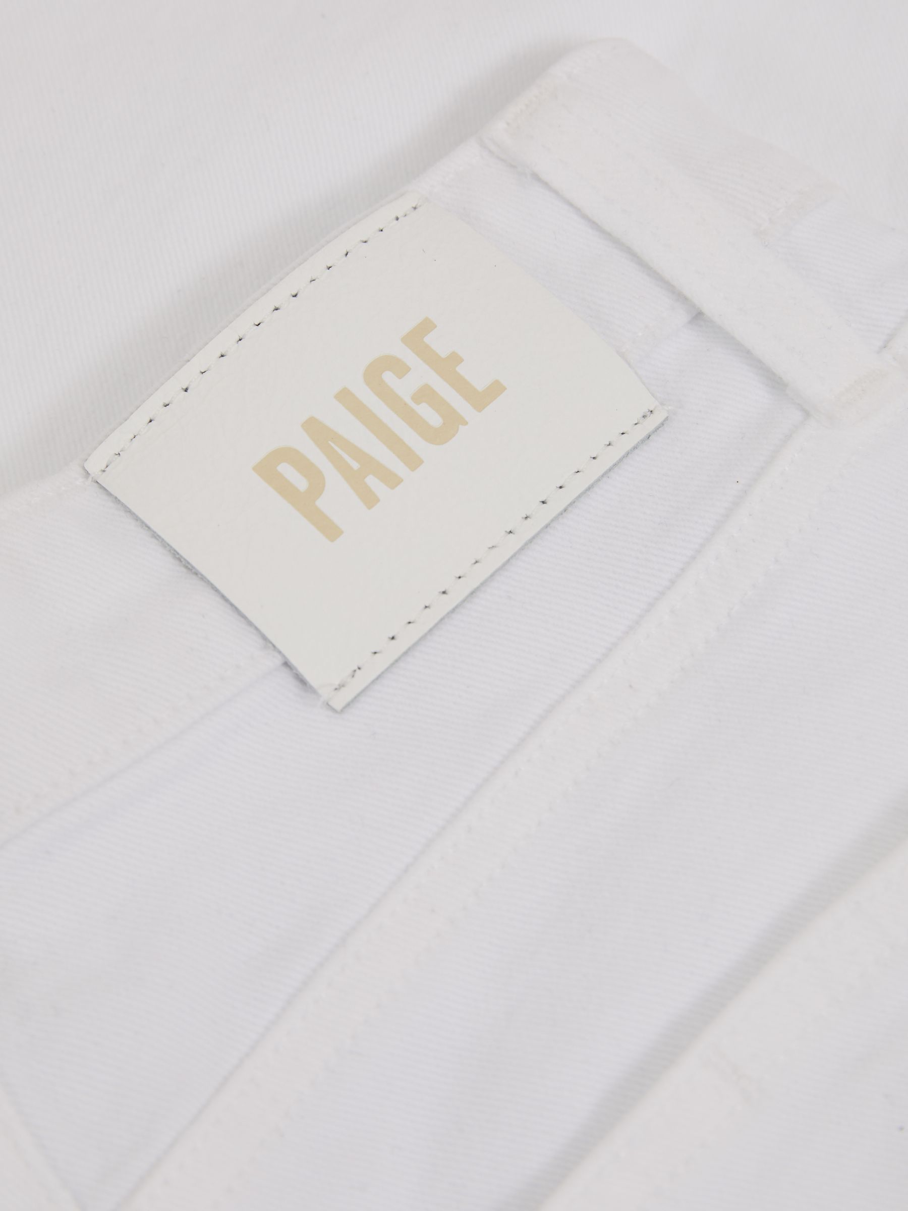 Paige Wide Leg Raw Hem Cropped Jeans in Crisp White - Image 5 of 5