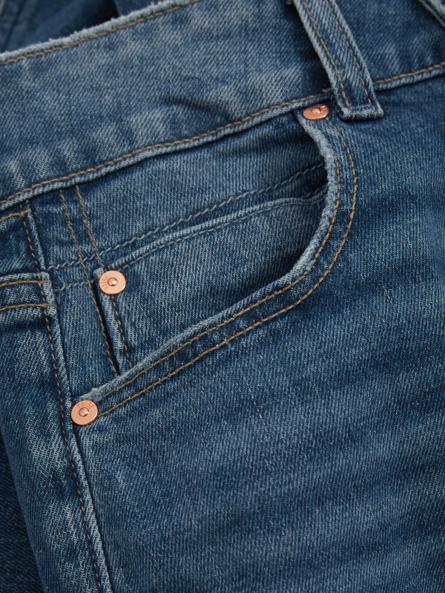 Wide Leg Distressed Jeans in Stefania Blue - image 5