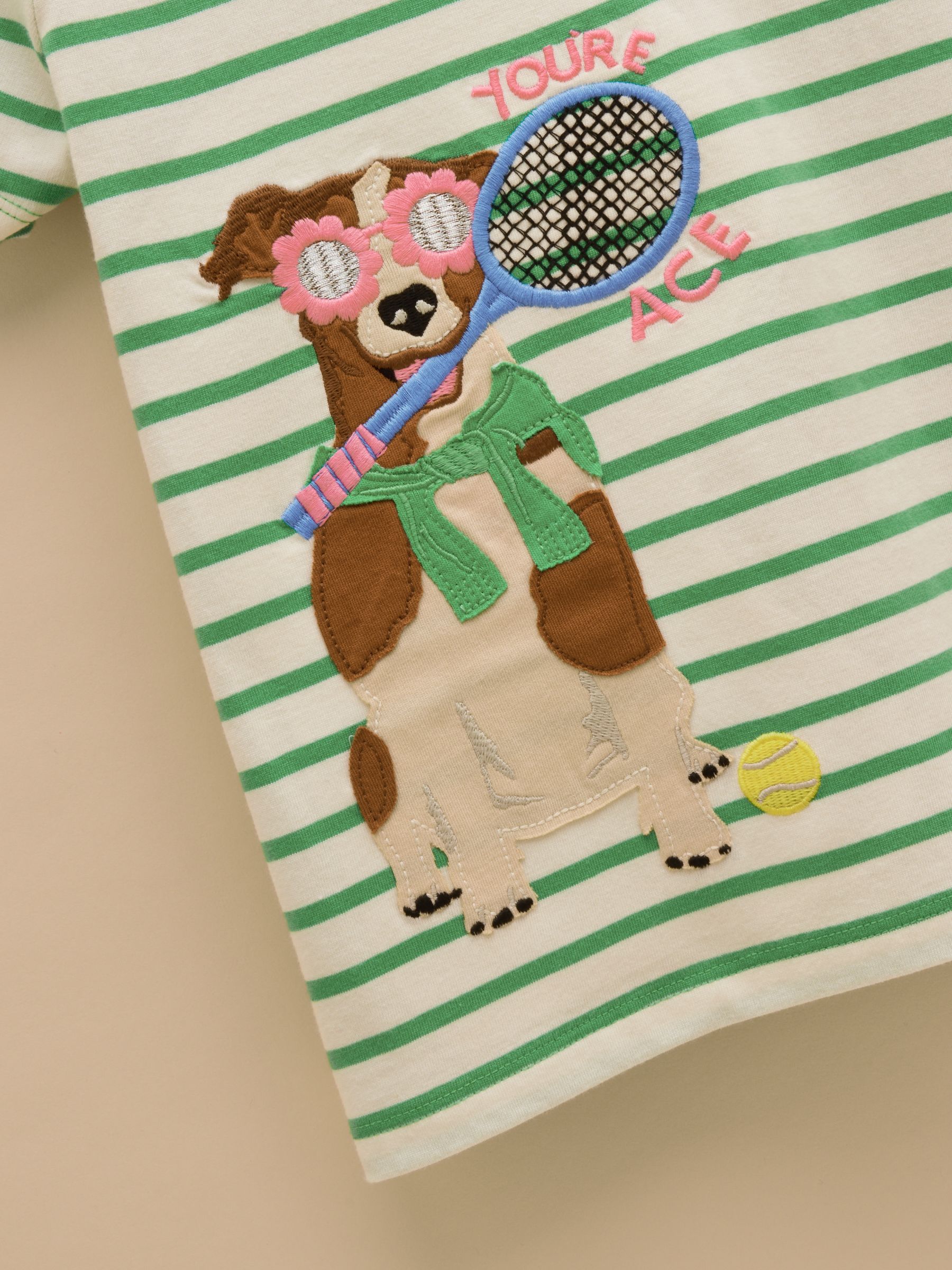 Astra Green Applique Cotton T-Shirt - Image 3 of 4