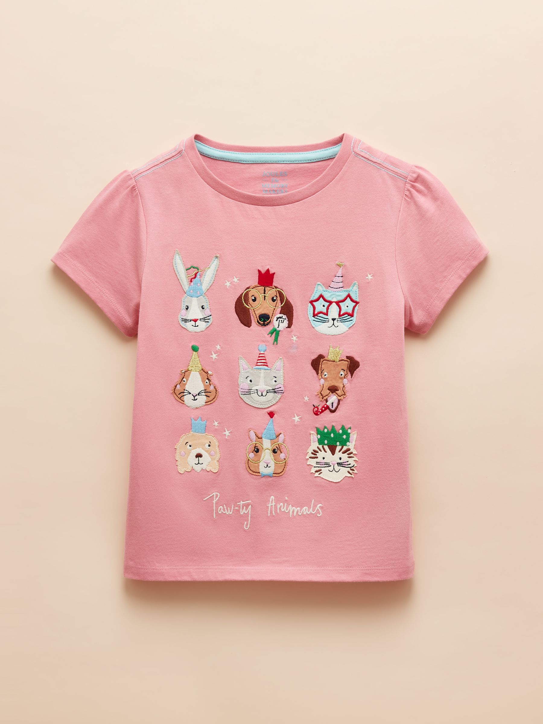 Astra Pink Animal Applique Cotton T-Shirt - Image 3 of 7