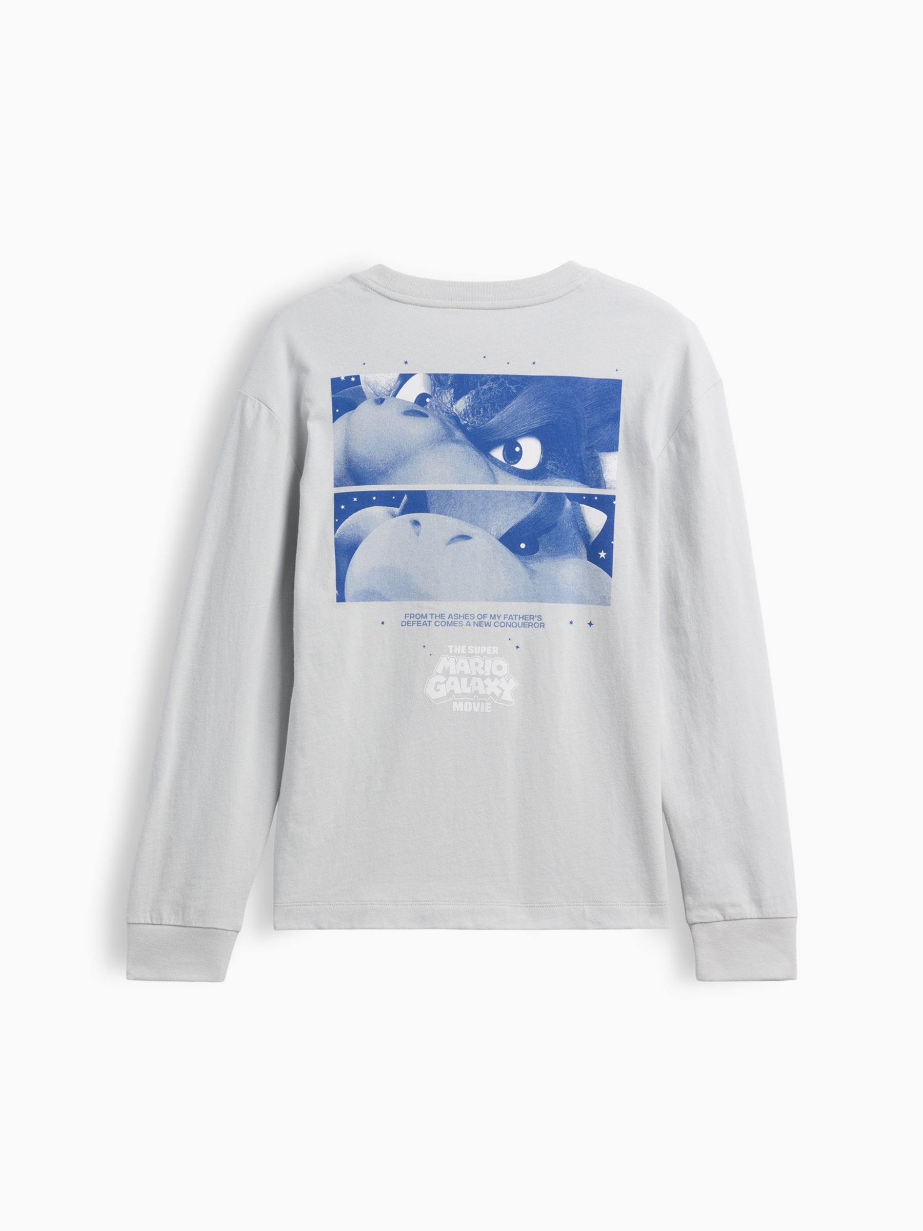 Grey Super Mario Relaxed Graphic Long Sleeve T-Shirt - Image 2 of 3 Grey Super Mario Relaxed Graphic Long Sleeve T-Shirt - Image 2 of 3