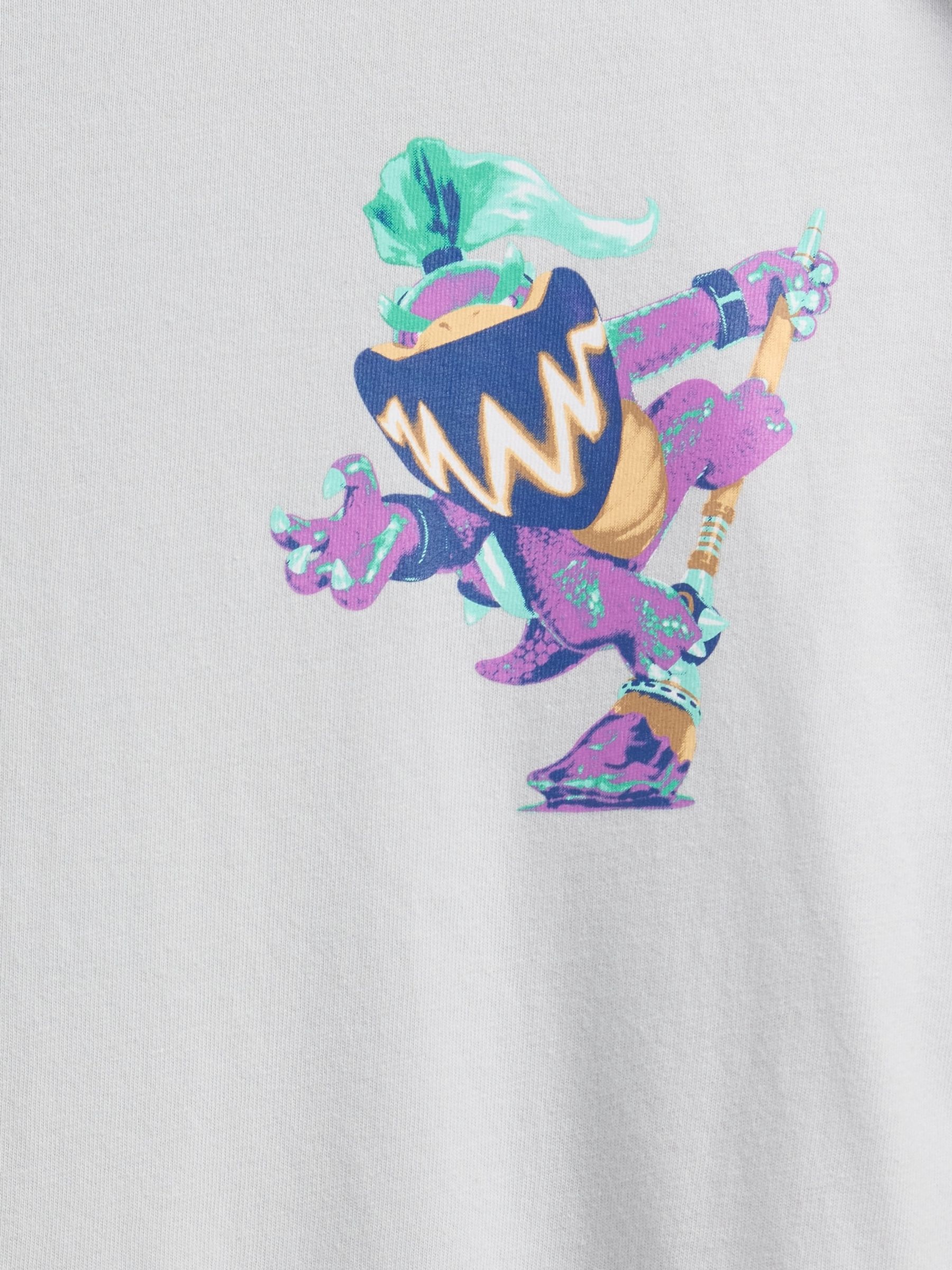 Grey Super Mario Relaxed Graphic Long Sleeve T-Shirt - Image 3 of 3