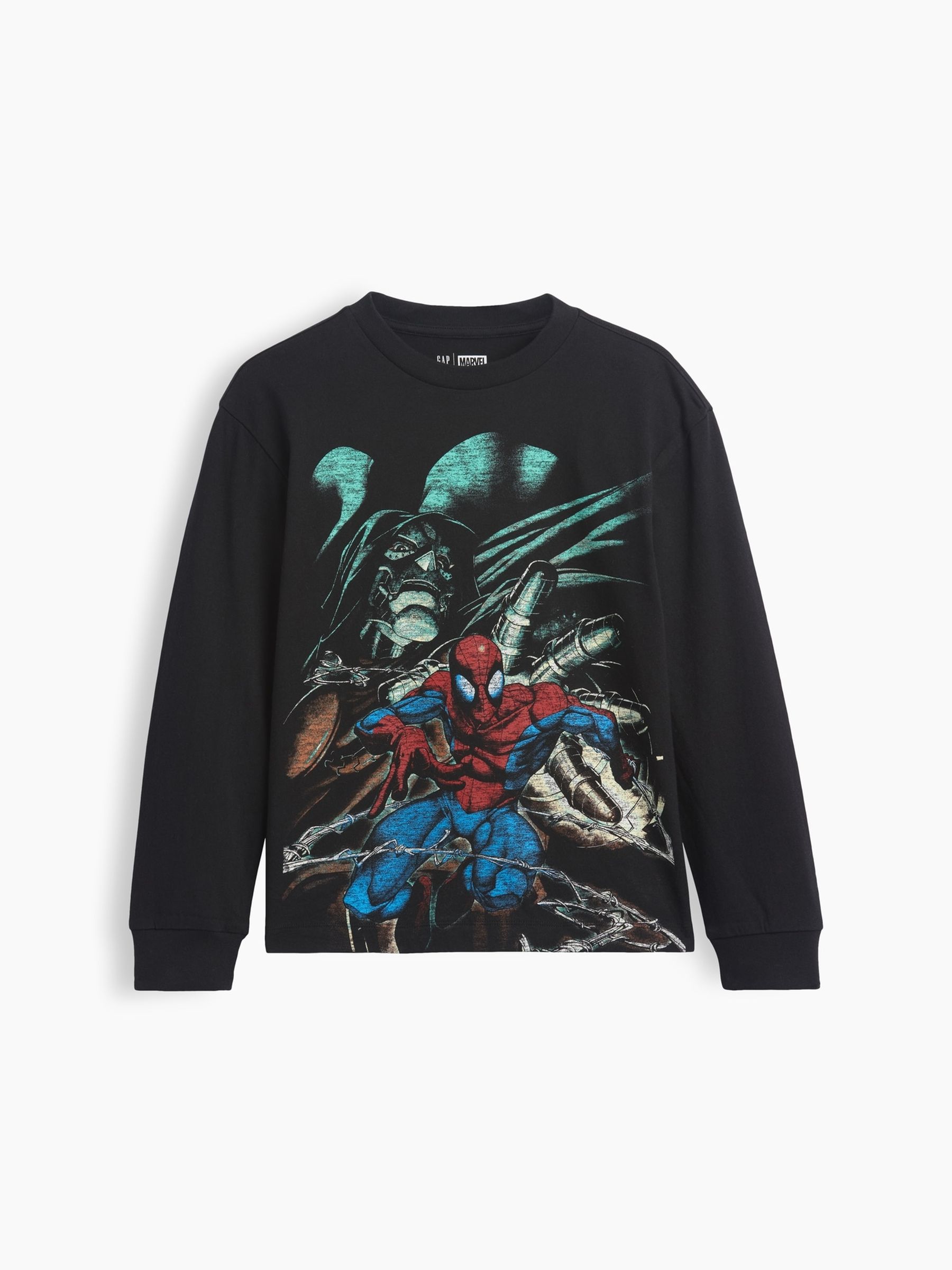 Black Marvel Relaxed Graphic Long Sleeve T-Shirt - Image 1 of 3 Black Marvel Relaxed Graphic Long Sleeve T-Shirt - Image 1 of 3
