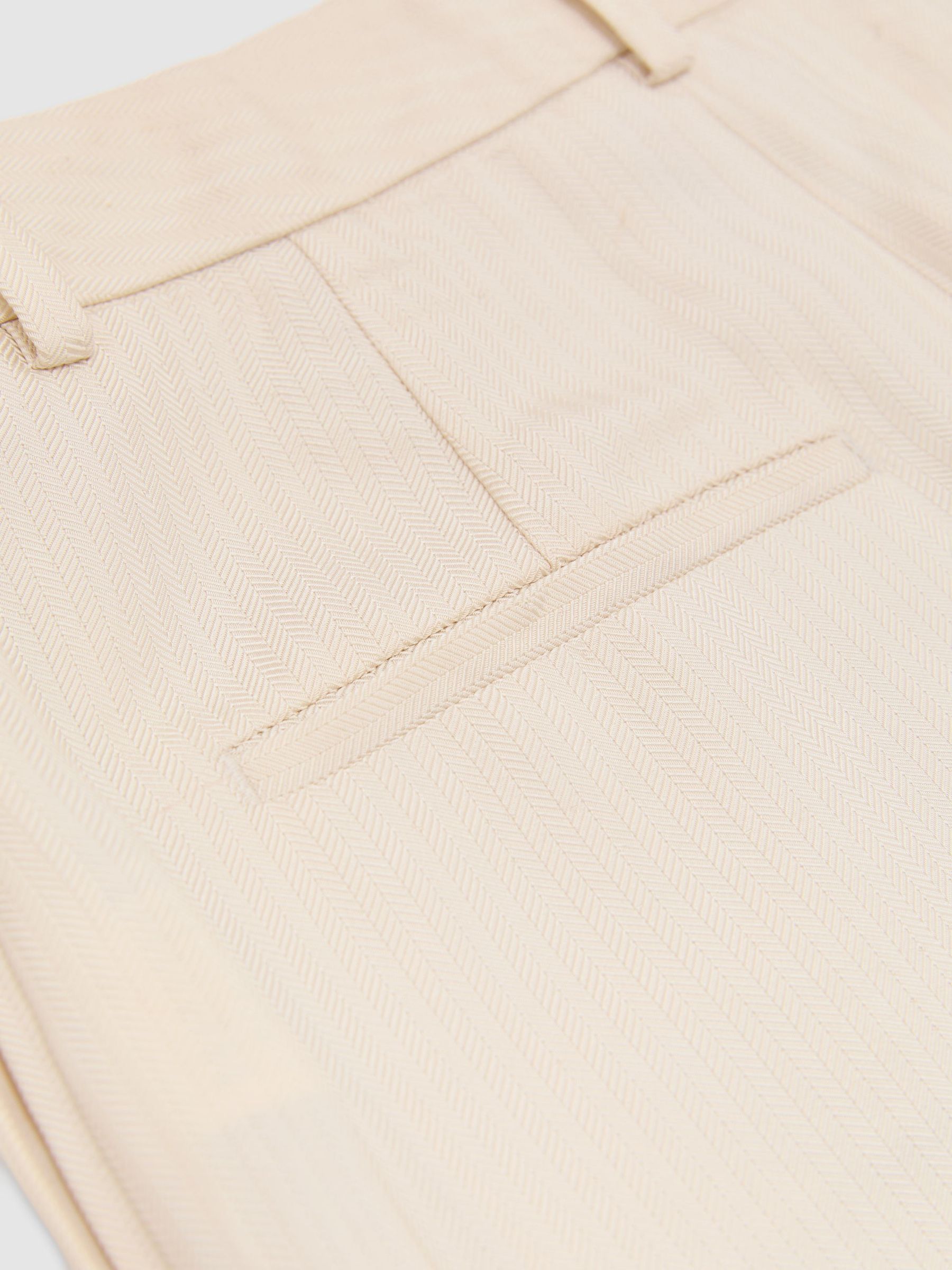 Petite Jacquard-Stripe Wide-Leg Trousers in Cream - Image 7 of 8