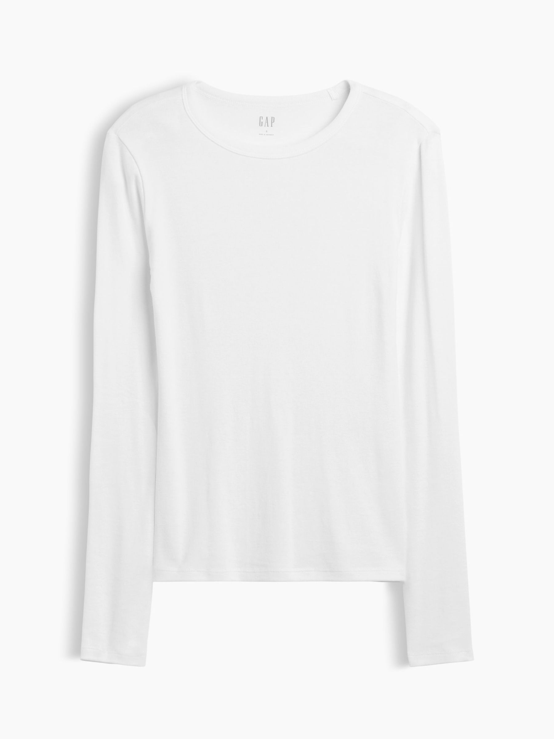 White Modern Ribbed Long Sleeve T-Shirt - Image 5 of 5