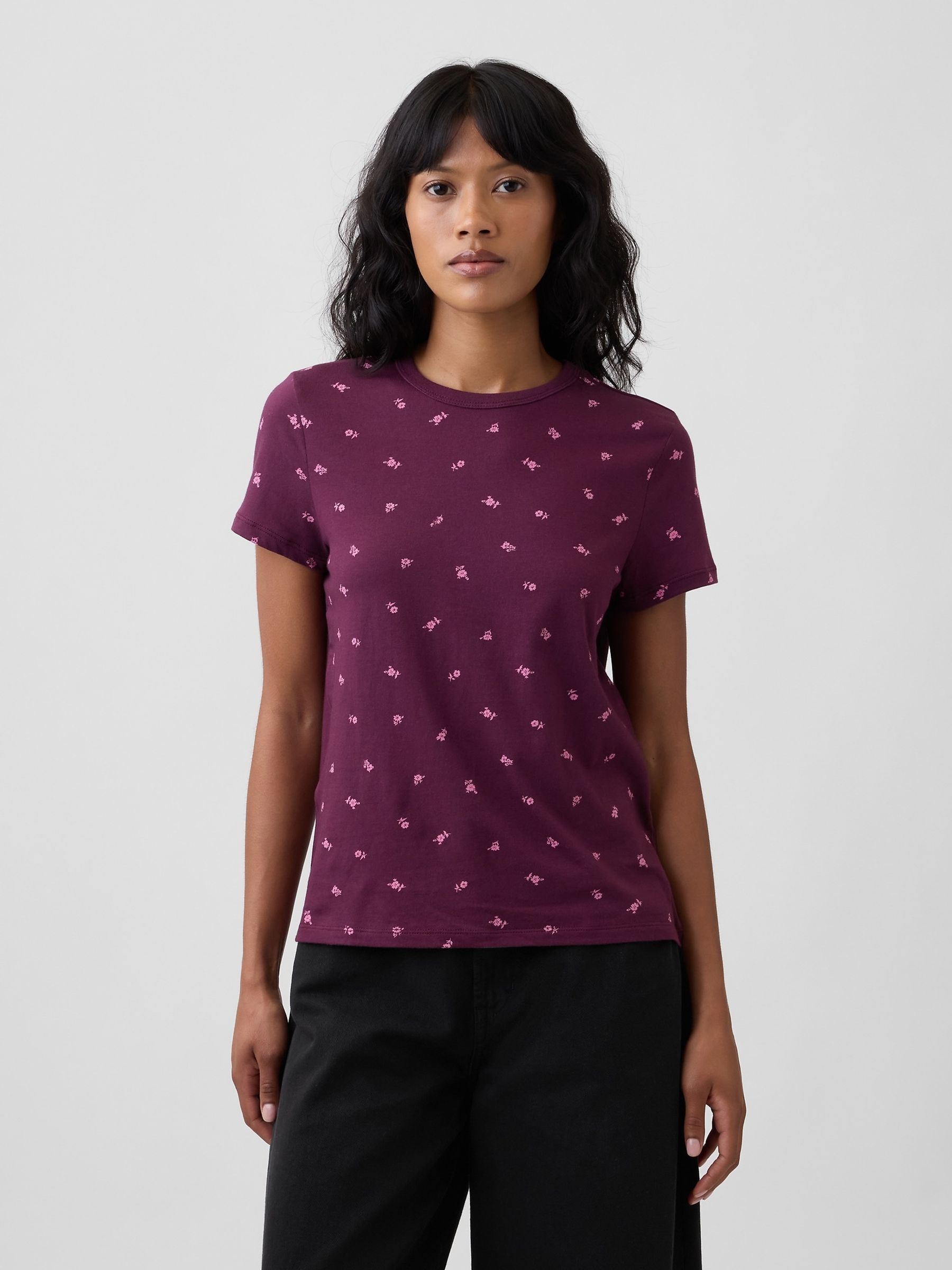Burgundy Red Favvourite Crew Neck T-Shirt - Image 1 of 5