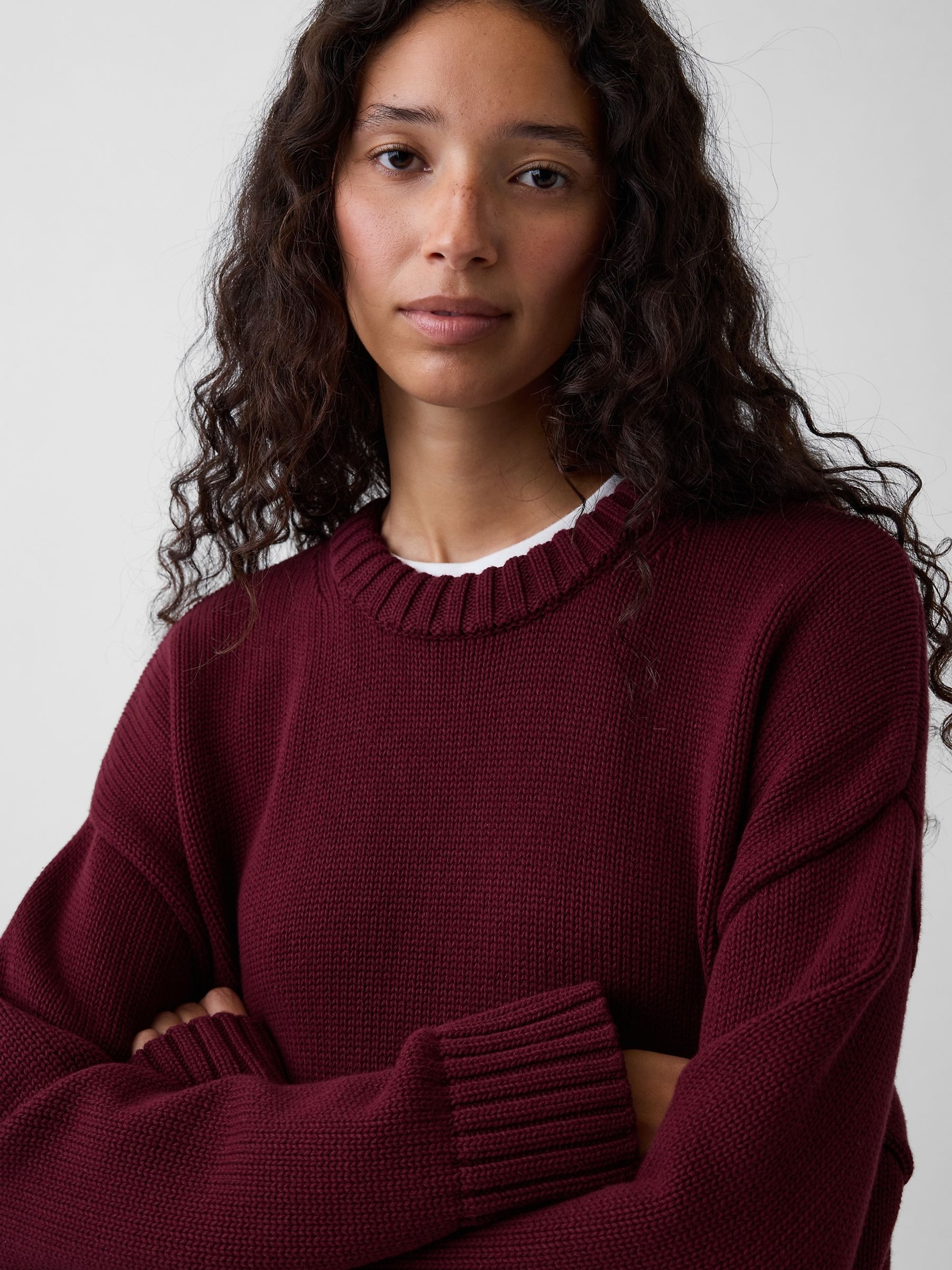 Burgundy Red Oversized Jumper - Image 4 of 4