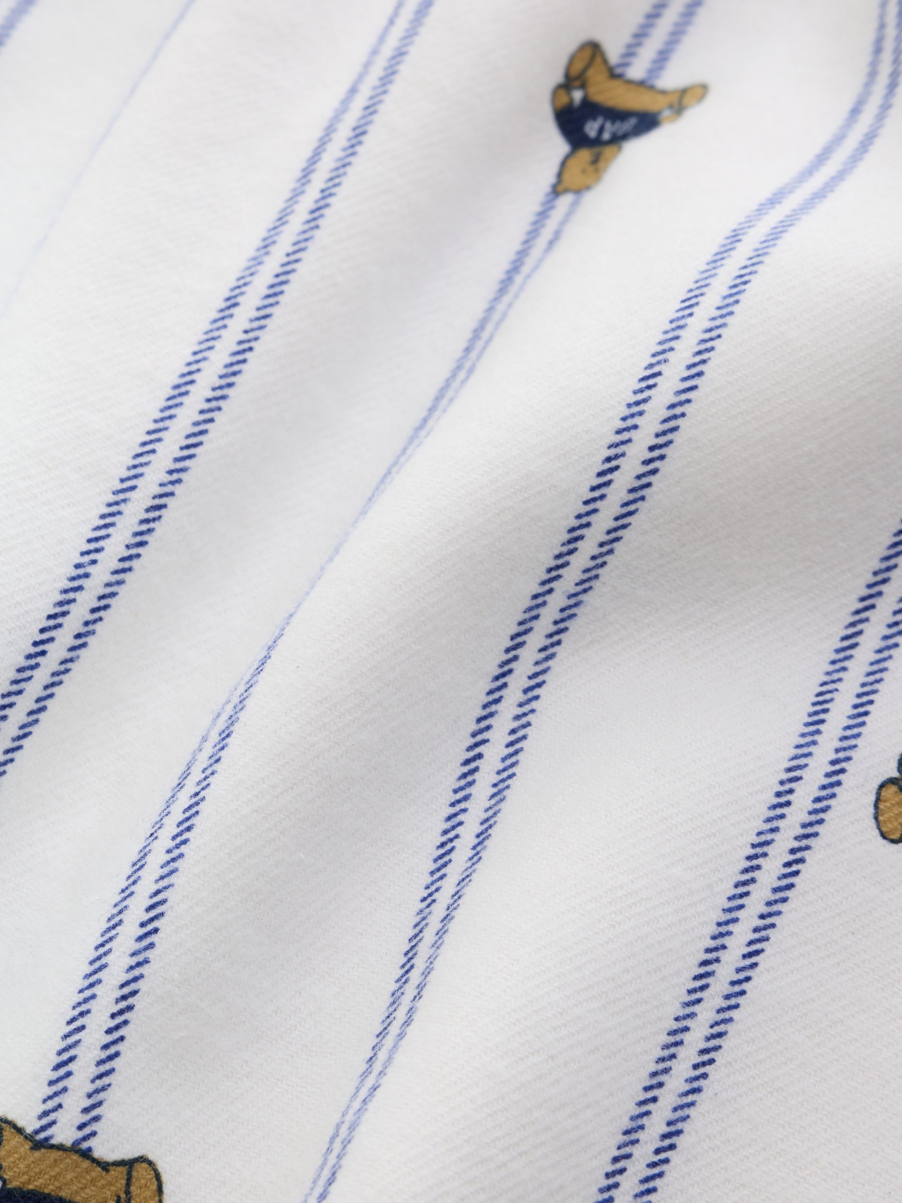 White & Blue Brannan Bear Poplin Pyjamas Shorts - Image 4 of 4