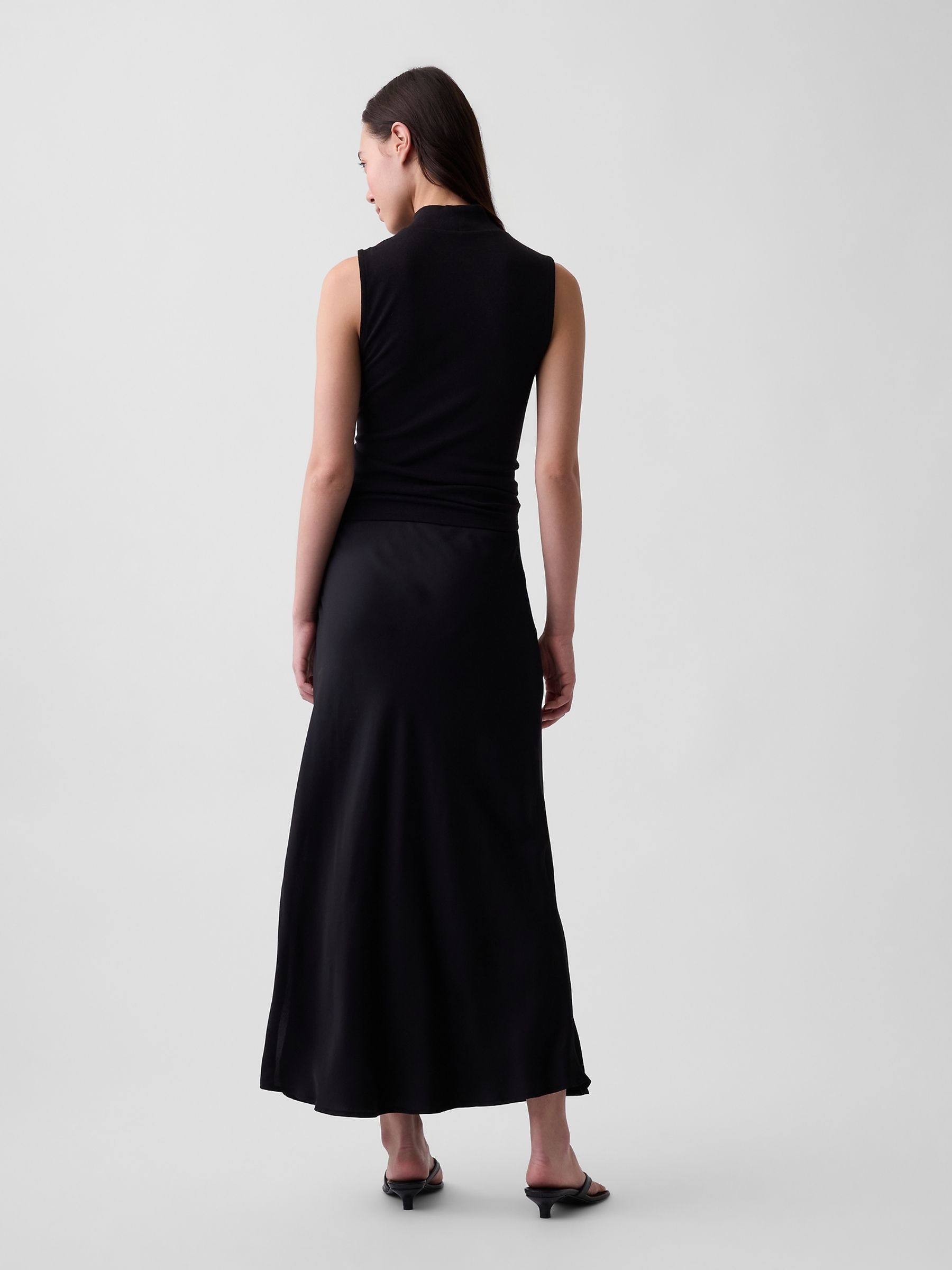 Black Maxi Slip Skirt - Image 2 of 4 Black Maxi Slip Skirt - Image 2 of 4