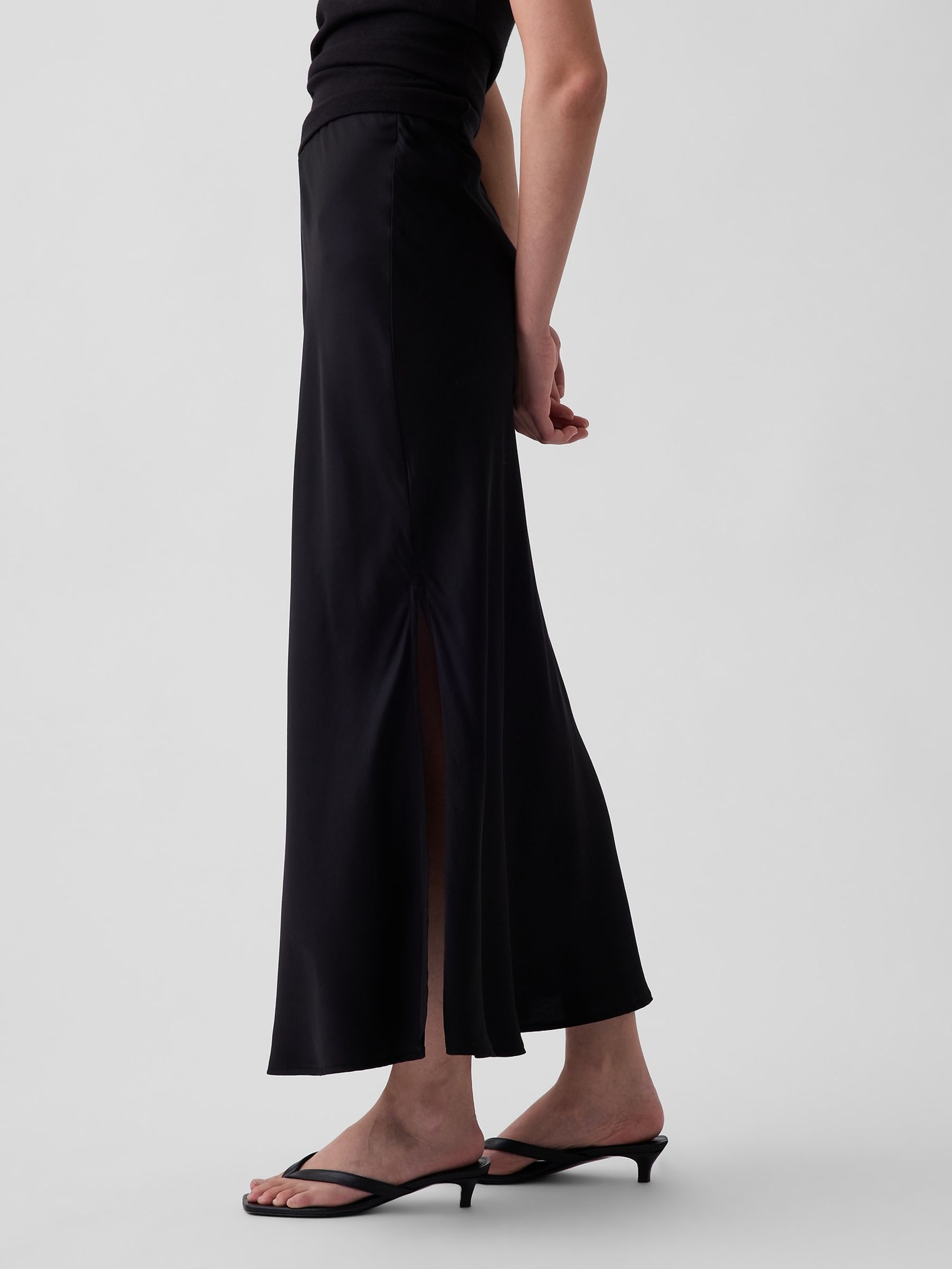 Black Maxi Slip Skirt - Image 3 of 4