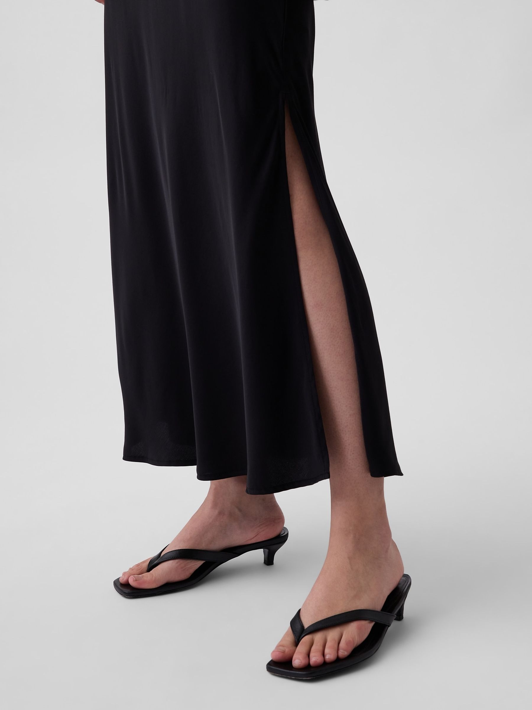 Black Maxi Slip Skirt - Image 4 of 4 Black Maxi Slip Skirt - Image 4 of 4