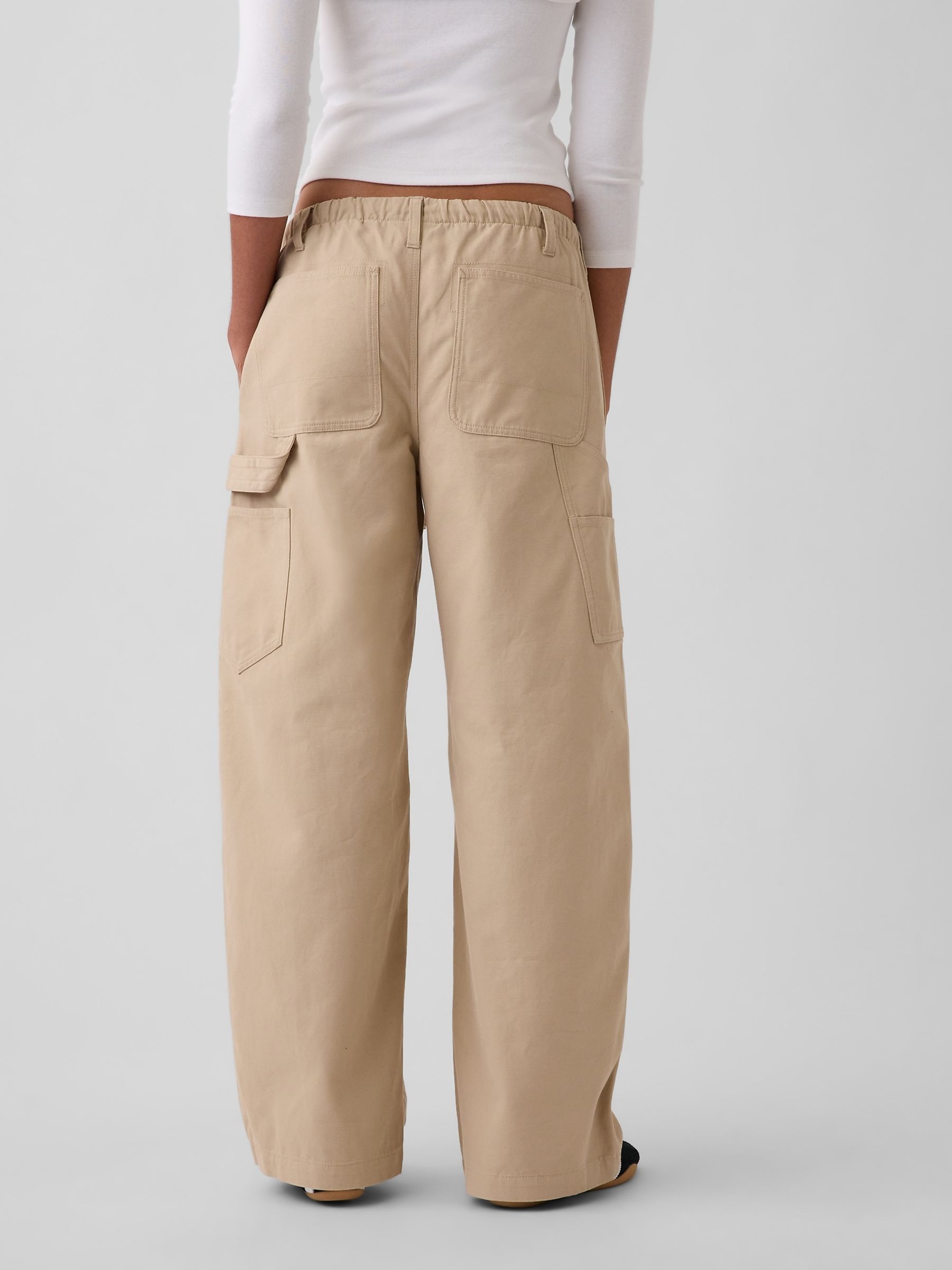 Beige Easy Barrel Cargo Trousers - Image 2 of 5