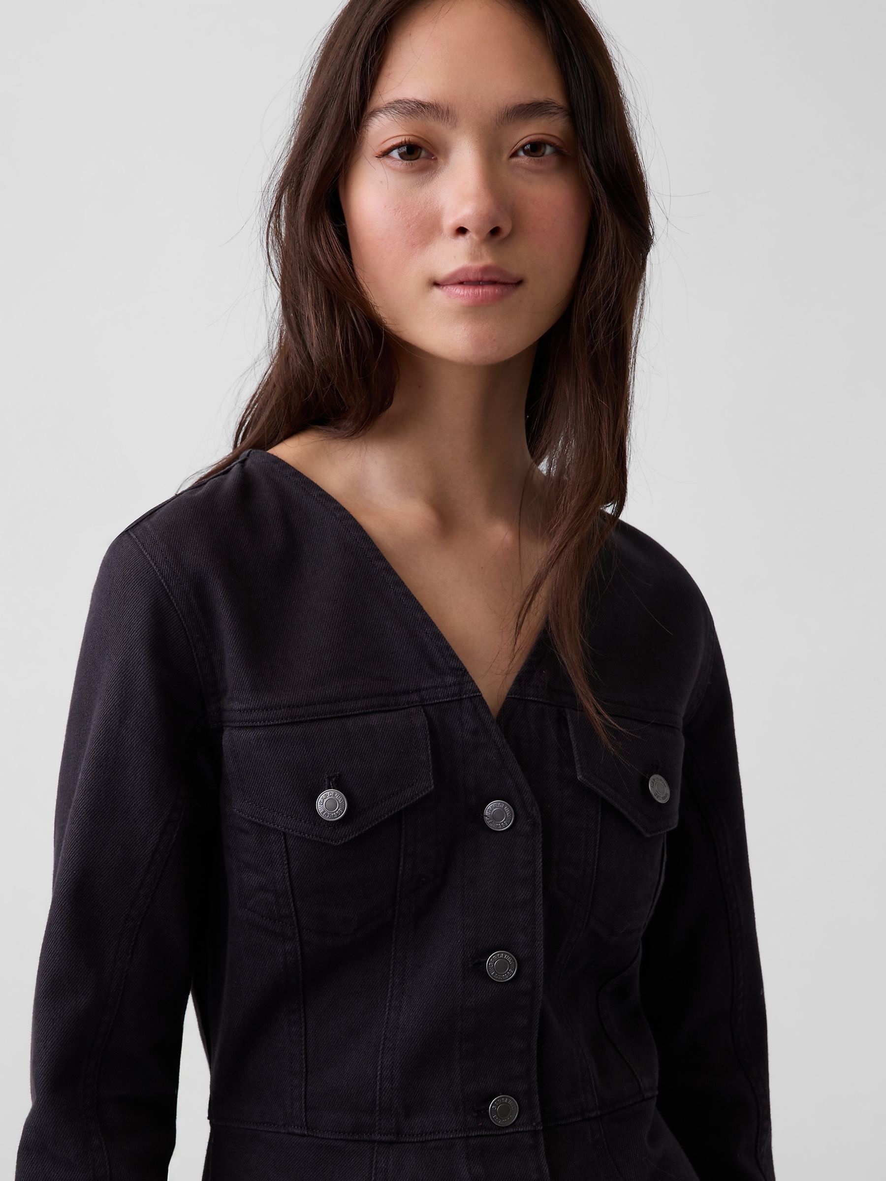 Black V-Neck Button-Front Mini Dress - Image 4 of 4
