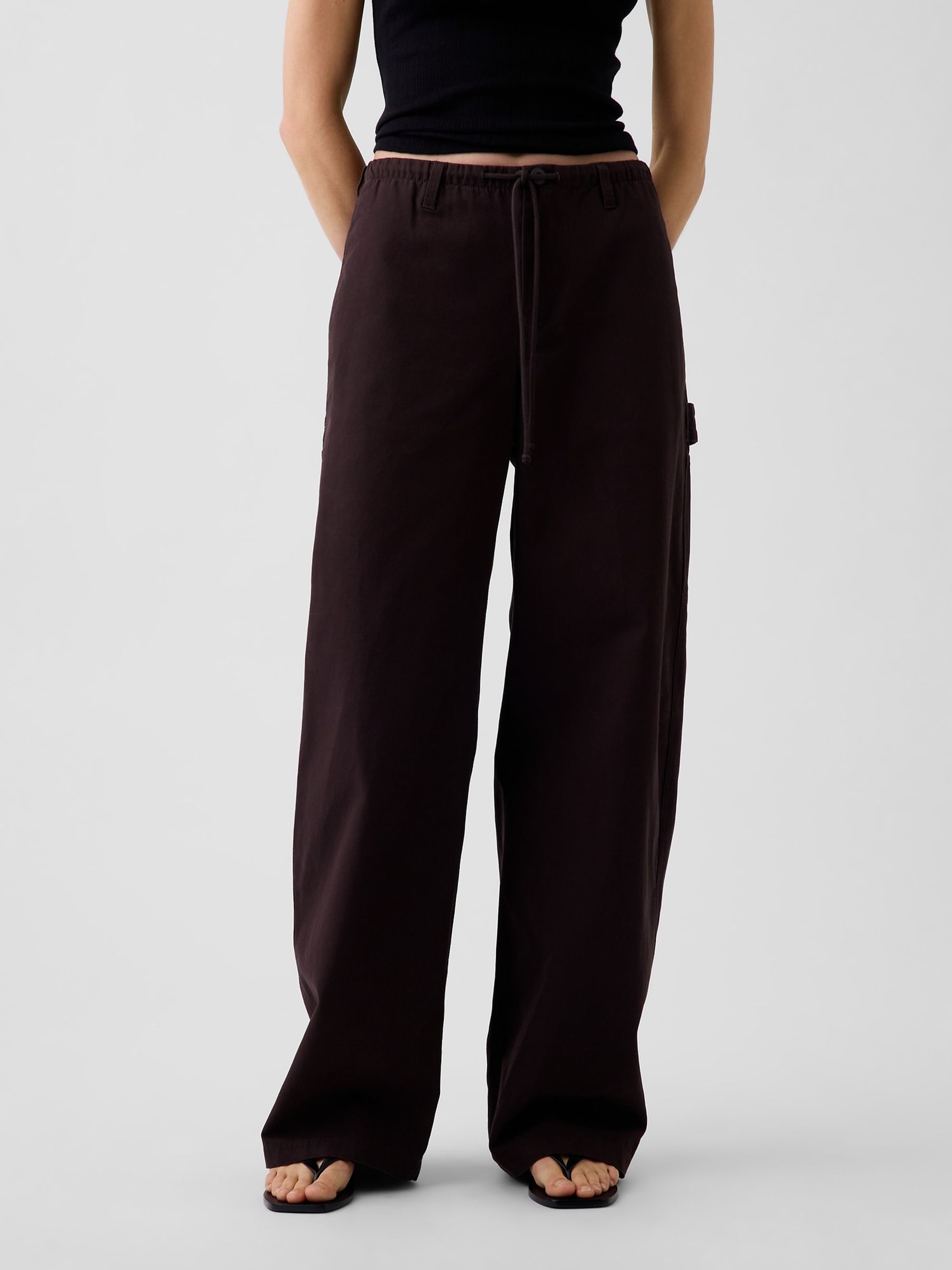 Dark Brown Easy Barrel Cargo Trousers - Image 1 of 5